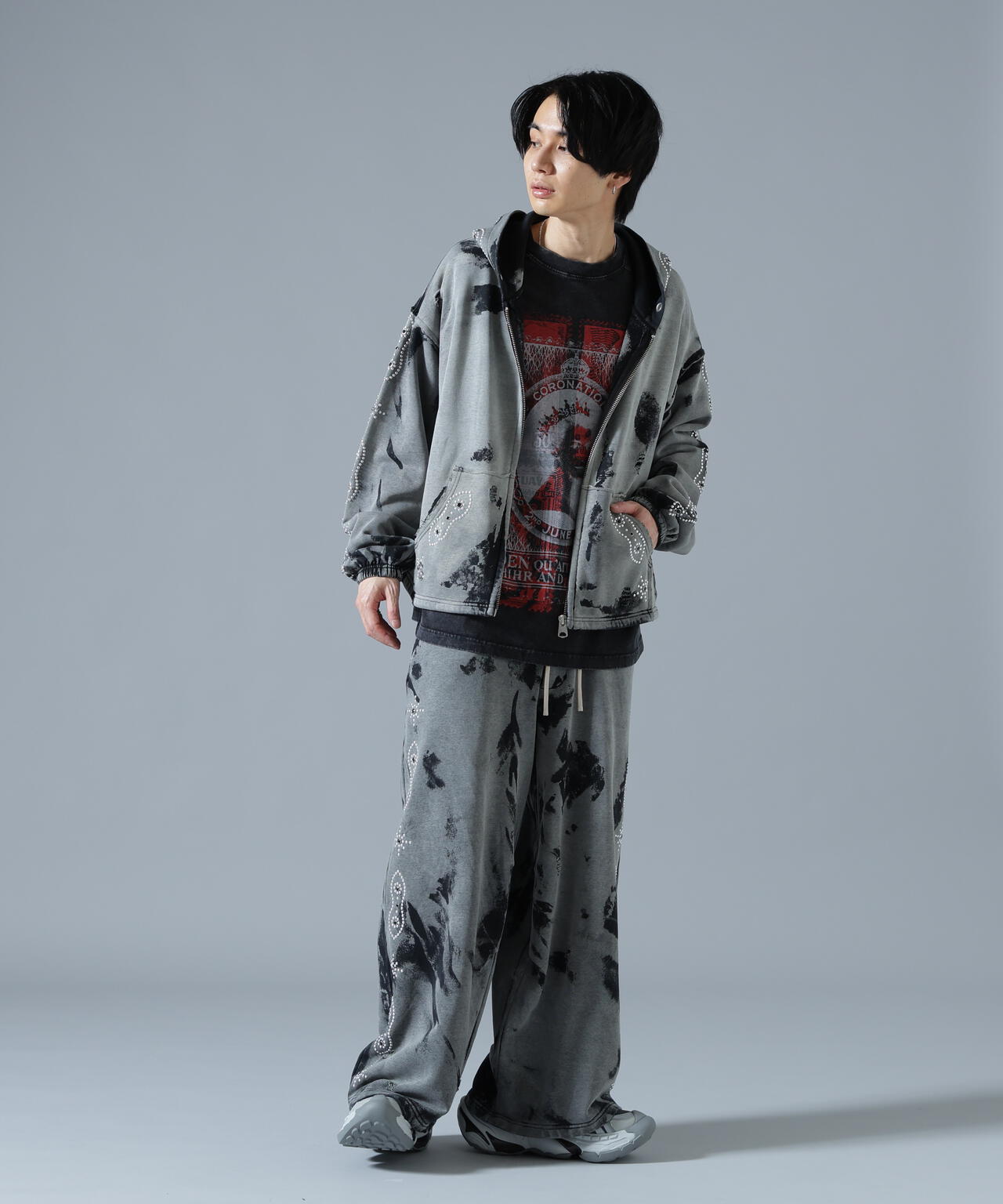 DankeSchon/ダンケシェーン/STUDS SWEAT ZIP HOODIE