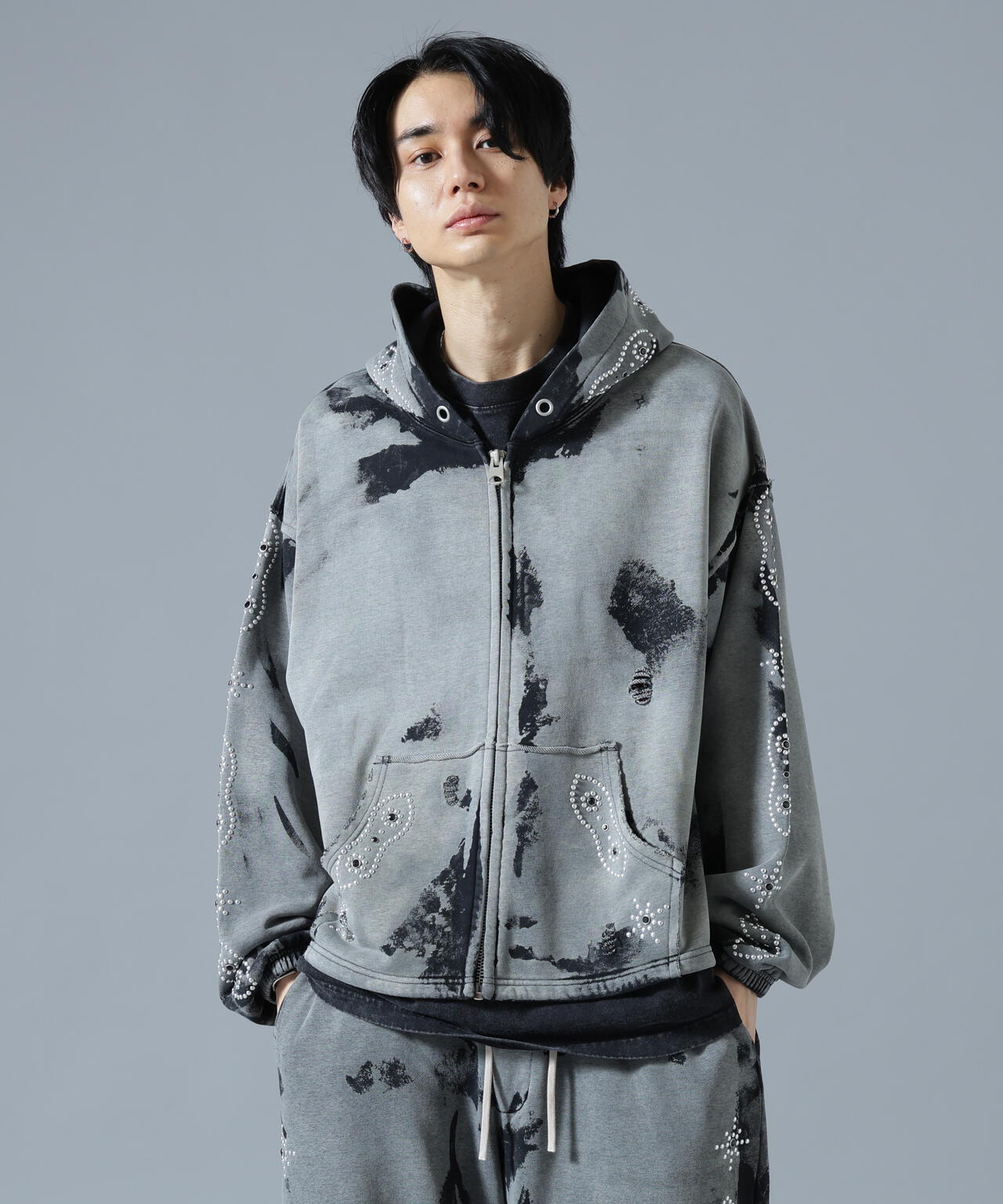 DankeSchon/ダンケシェーン/STUDS SWEAT ZIP HOODIE