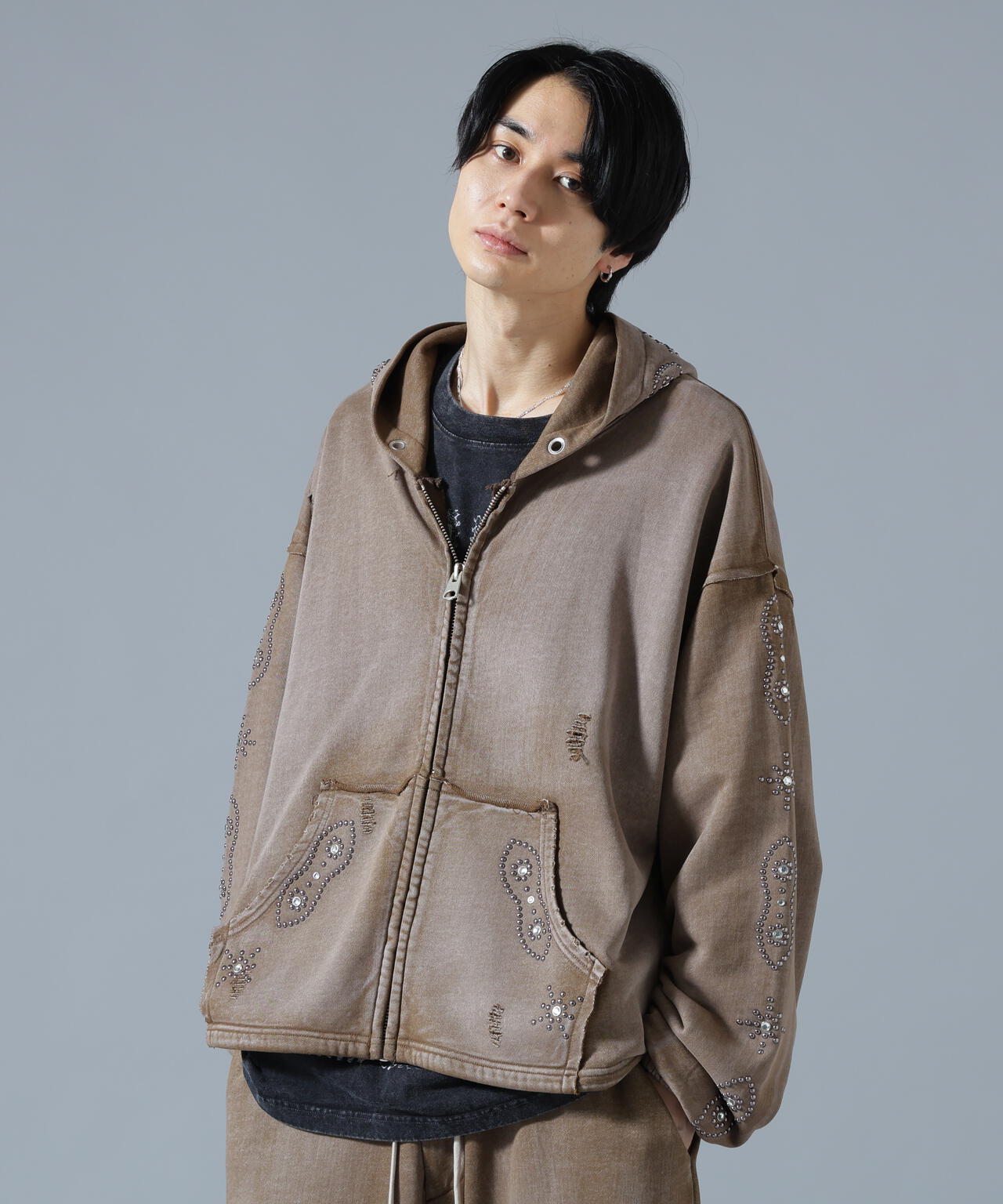 DankeSchon/ダンケシェーン/STUDS SWEAT ZIP HOODIE