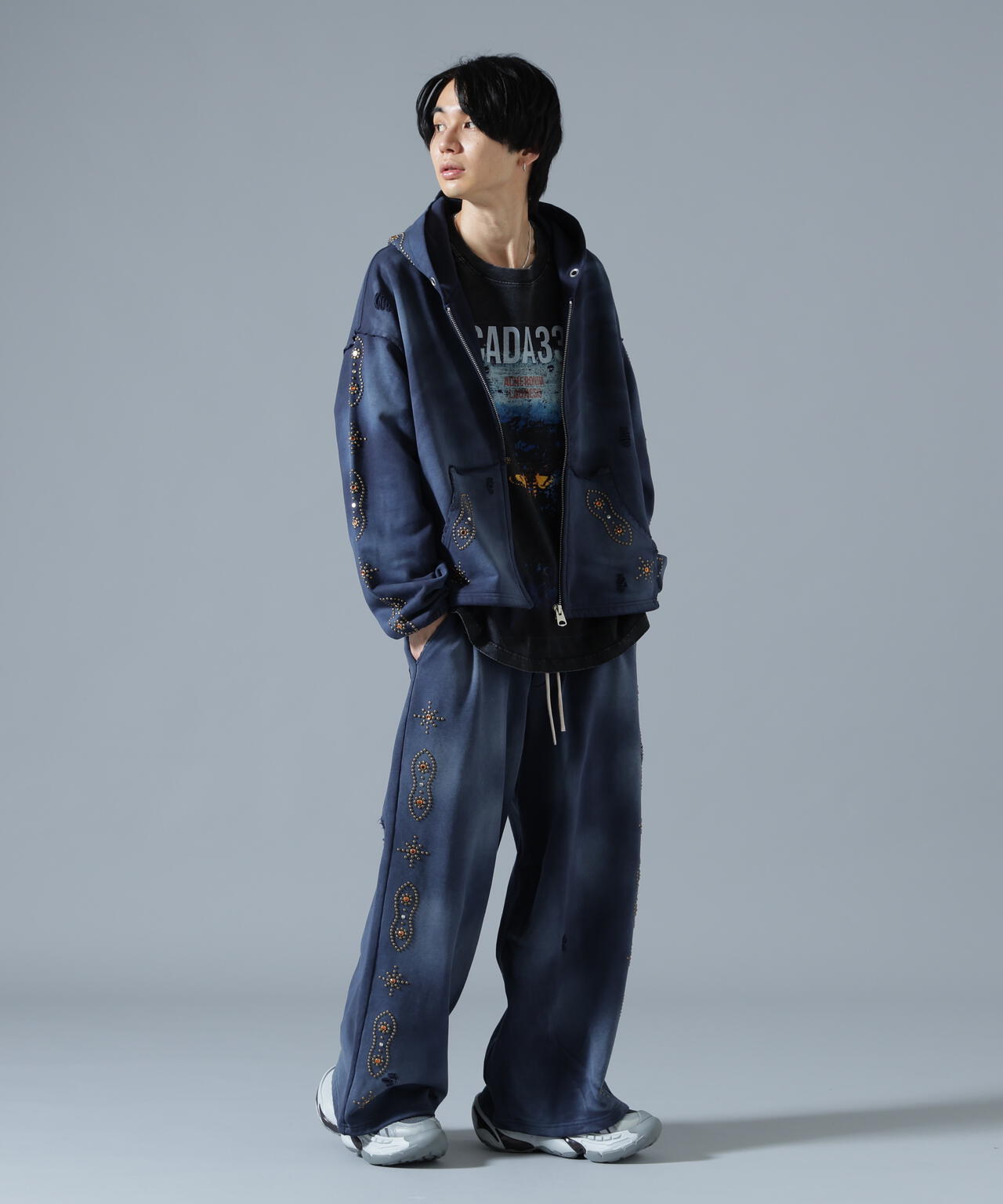 DankeSchon/ダンケシェーン/STUDS SWEAT ZIP HOODIE