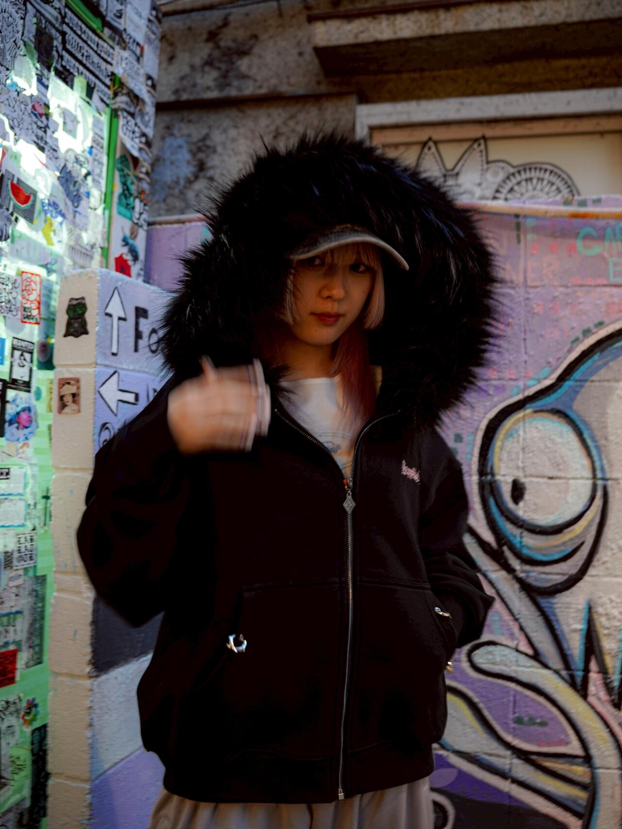 SUPPLIER/サプライヤー/【LHP EXCLUSIVE】FAUX FUR CROPPED CROSS ZIP HOODIE
