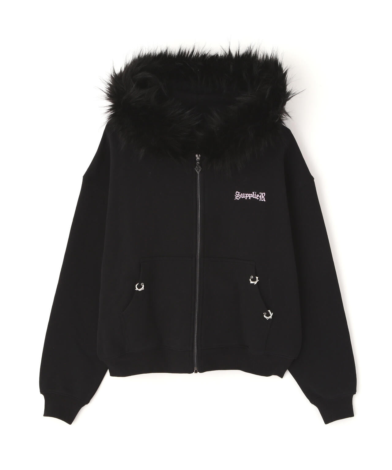 SUPPLIER/サプライヤー/【LHP EXCLUSIVE】FAUX FUR CROPPED CROSS ZIP HOODIE