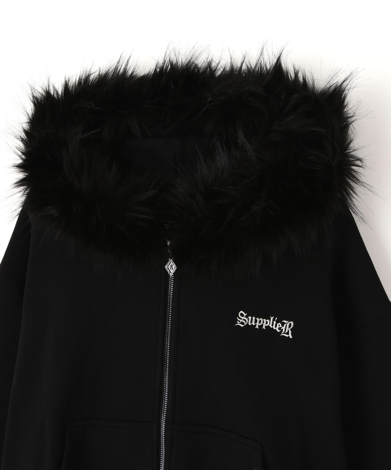 SUPPLIER/サプライヤー/【LHP EXCLUSIVE】FAUX FUR CROPPED CROSS ZIP HOODIE