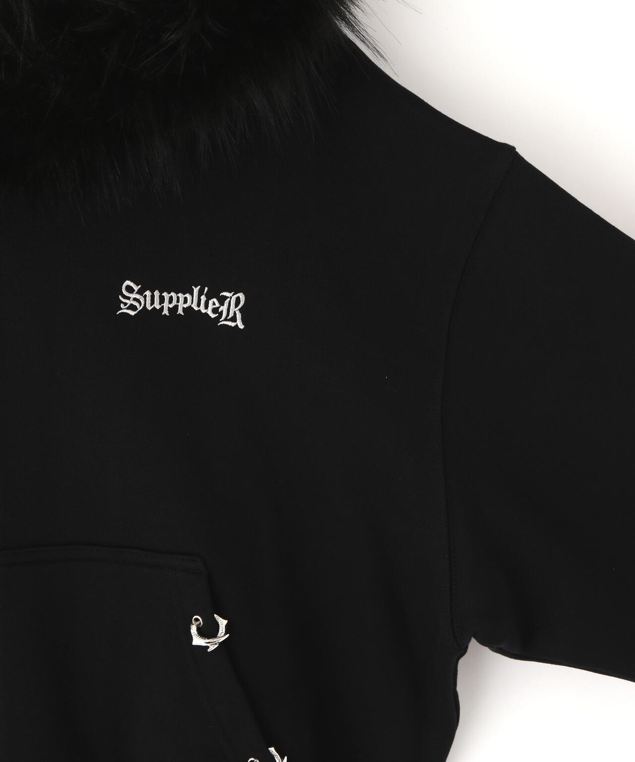 SUPPLIER/サプライヤー/【LHP EXCLUSIVE】FAUX FUR CROPPED CROSS ZIP HOODIE