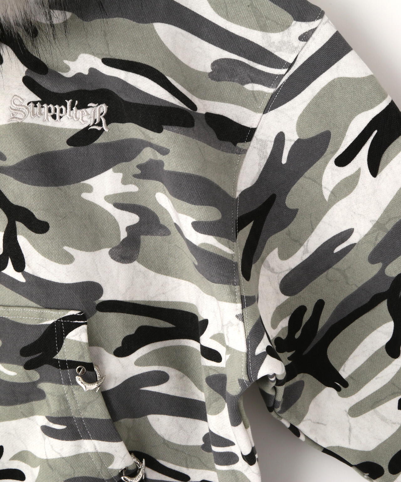 SUPPLIER/サプライヤー/【LHP EXCLUSIVE】FAUX FUR CROPPED CROSS ZIP HOODIE