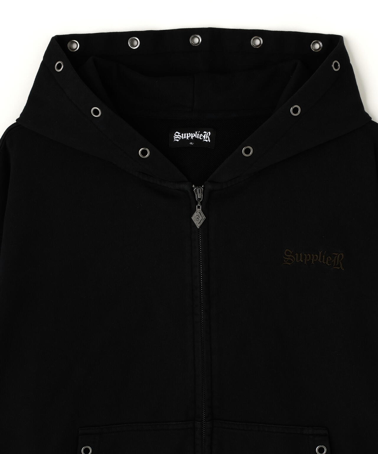 SUPPLIER/サプライヤー/Fire Tribal Leather Patch Zip Hoodie