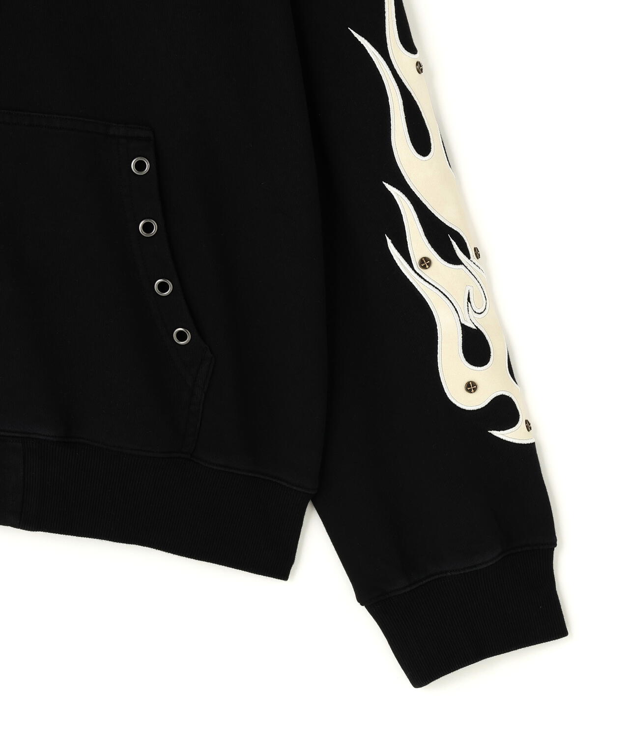 SUPPLIER/サプライヤー/Fire Tribal Leather Patch Zip Hoodie