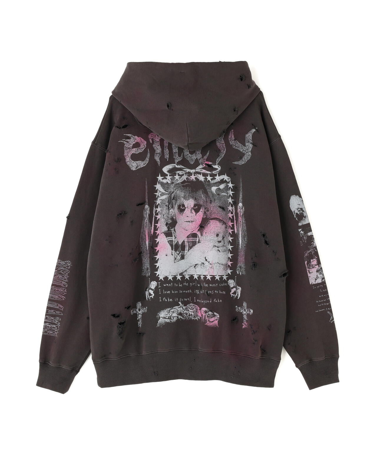 emary/エメリー/Damaged Psycho candy hoodie