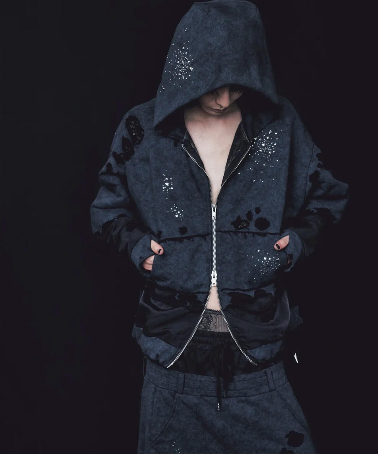 neith./ネイス/Meteor Crush Hoodie(Black)