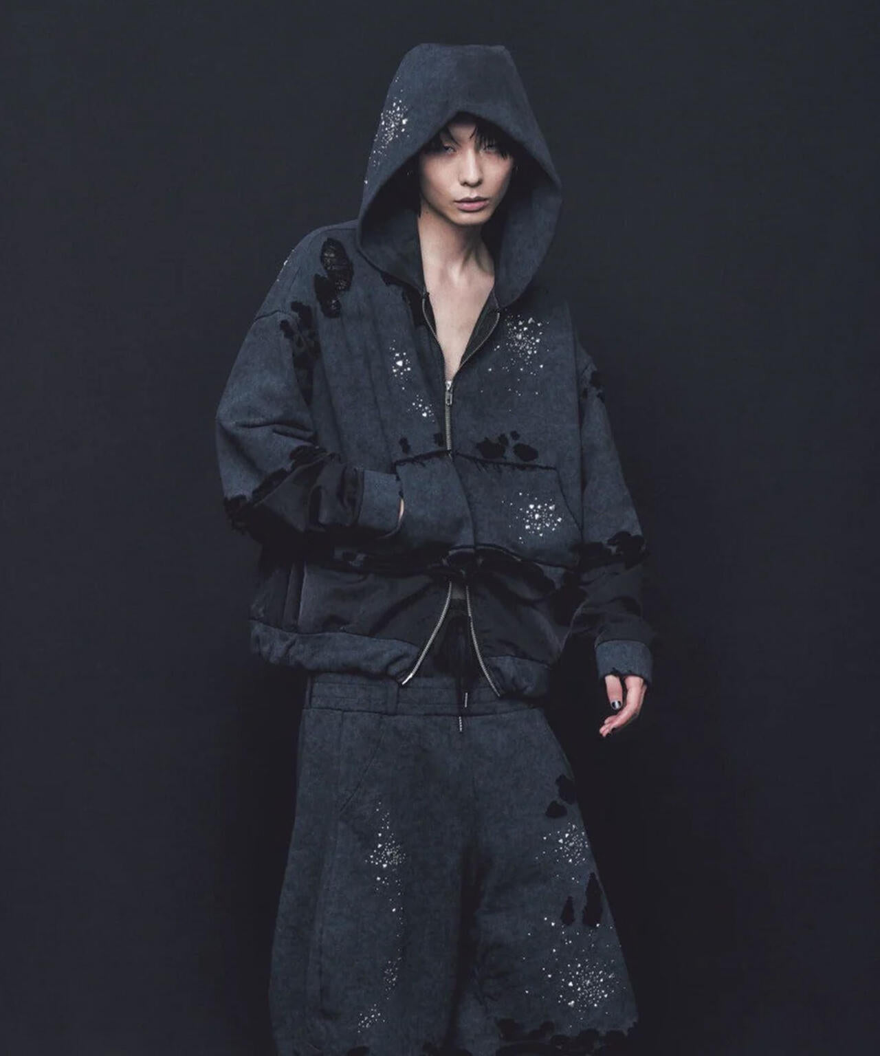 neith./ネイス/Meteor Crush Hoodie(Black)