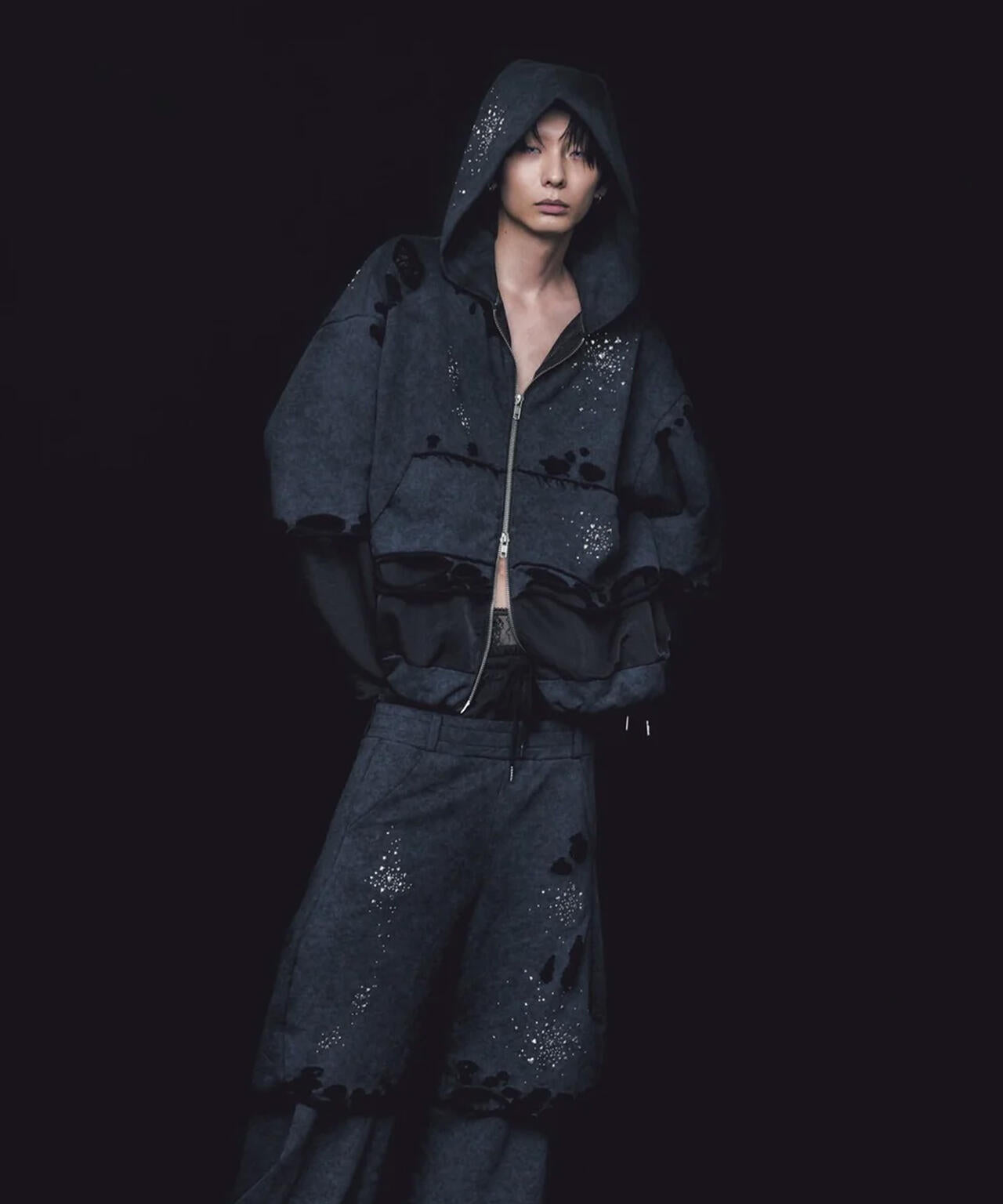 neith./ネイス/Meteor Crush Hoodie(Black)