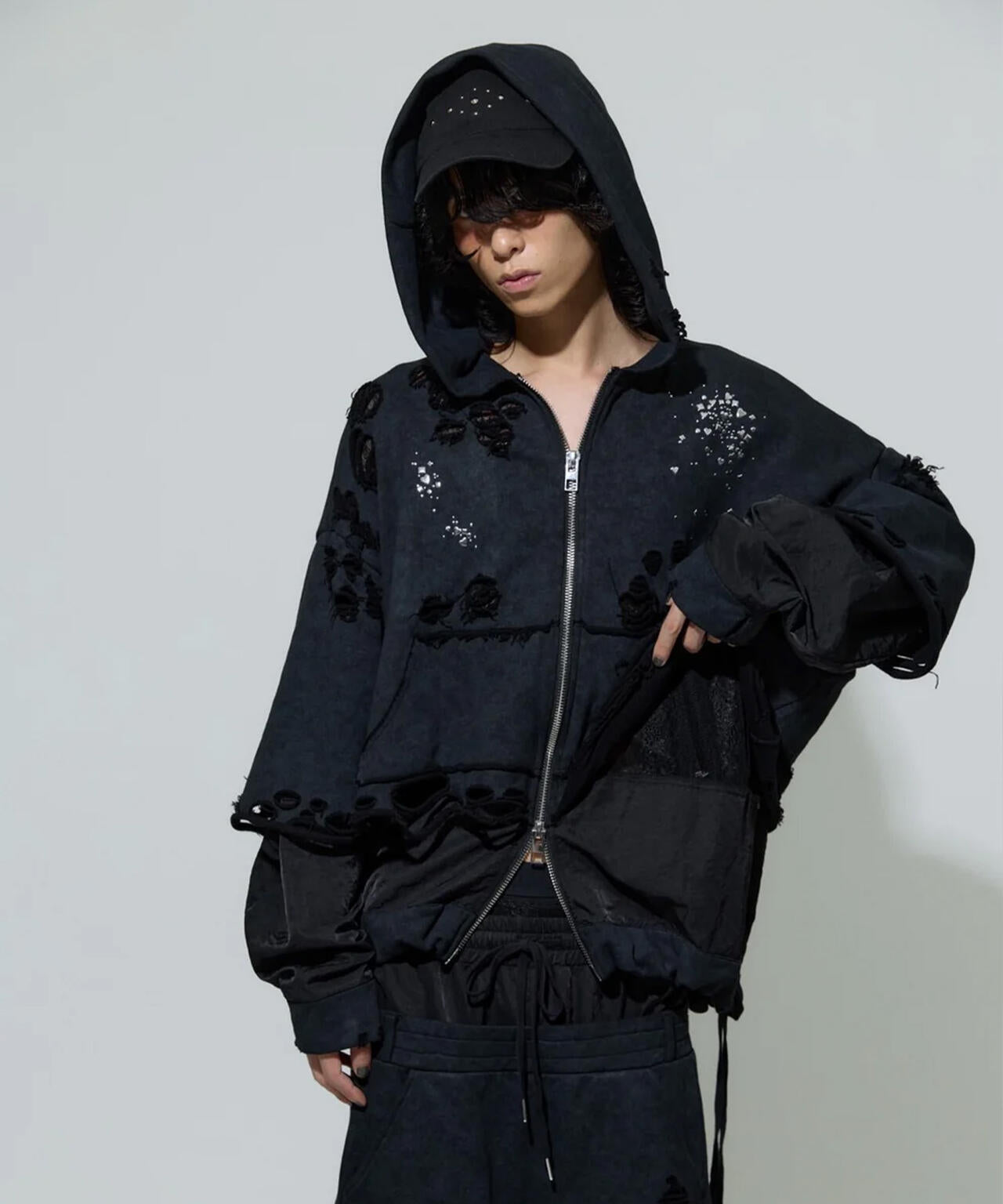 neith./ネイス/Meteor Crush Hoodie(Black)