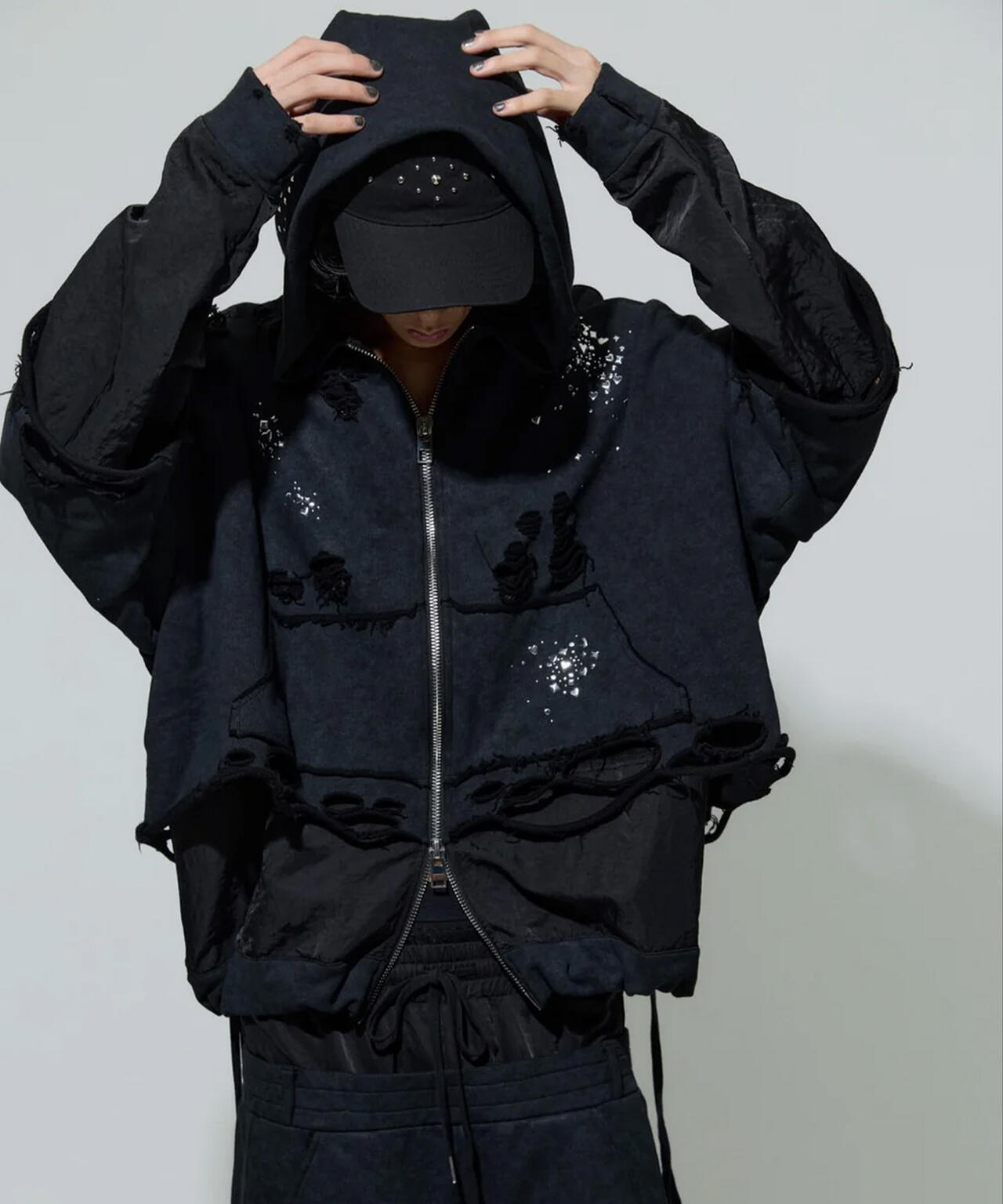 neith./ネイス/Meteor Crush Hoodie(Black)