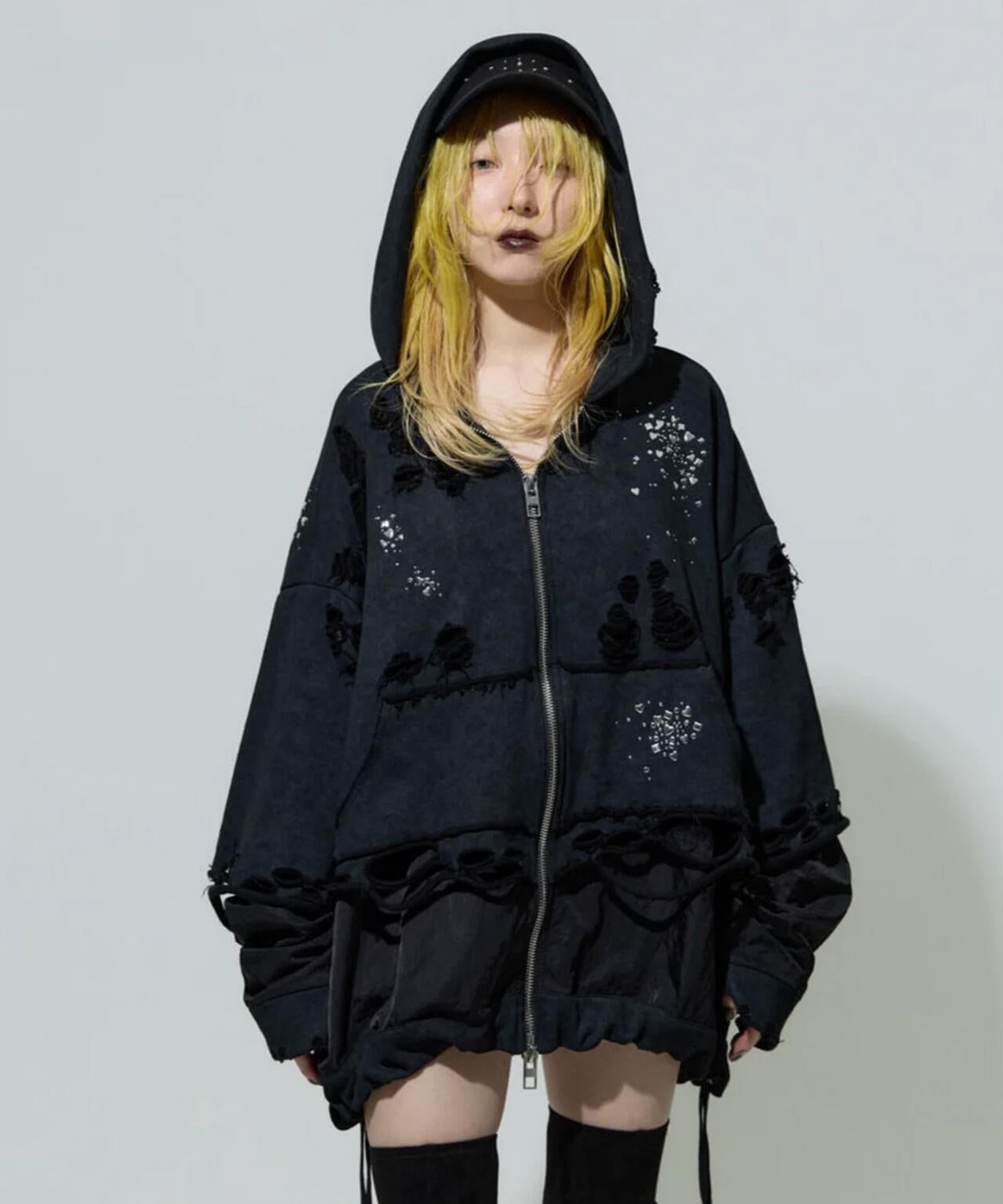 neith./ネイス/Meteor Crush Hoodie(Black)