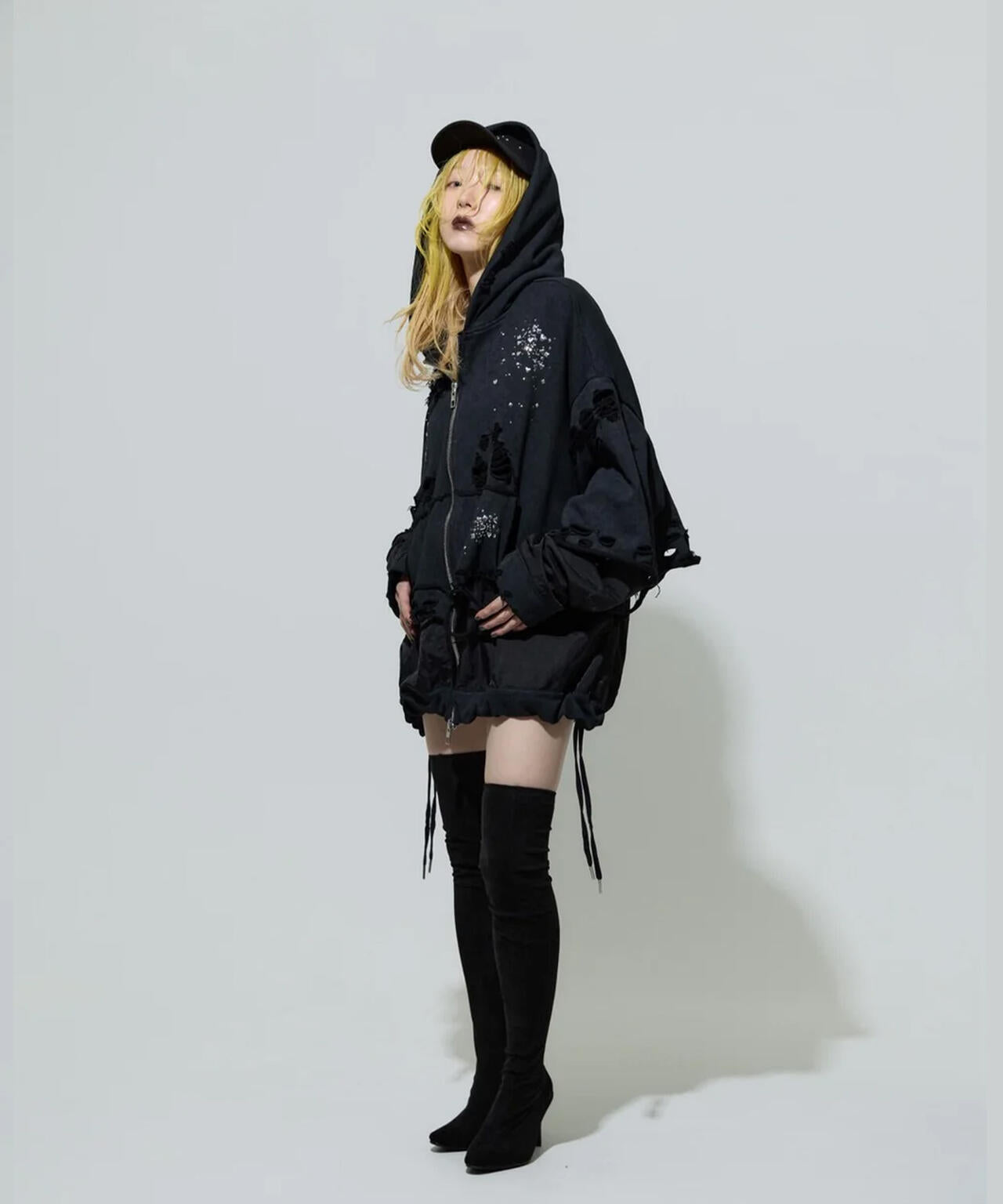 neith./ネイス/Meteor Crush Hoodie(Black)