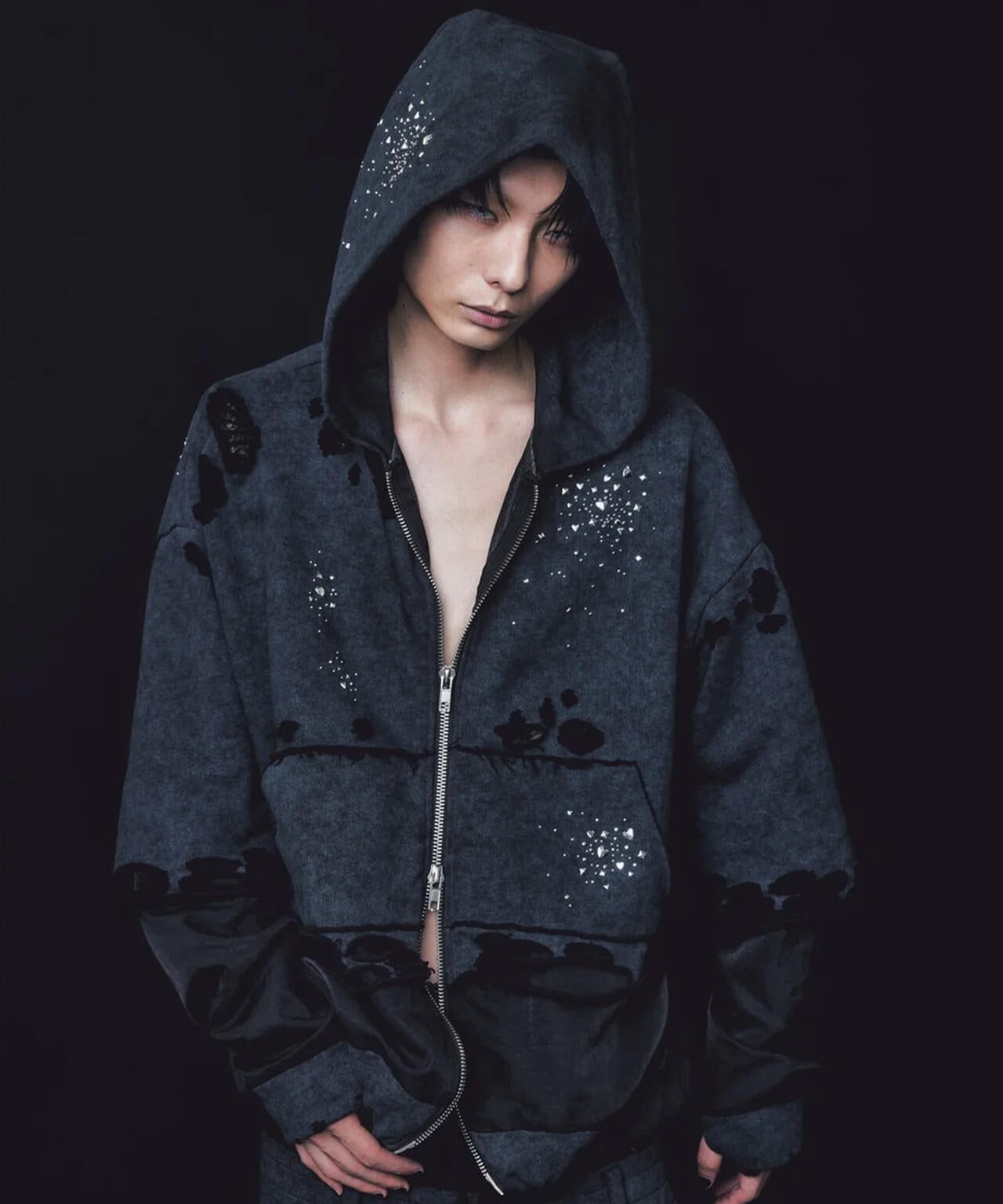 neith./ネイス/Meteor Crush Hoodie(Black)