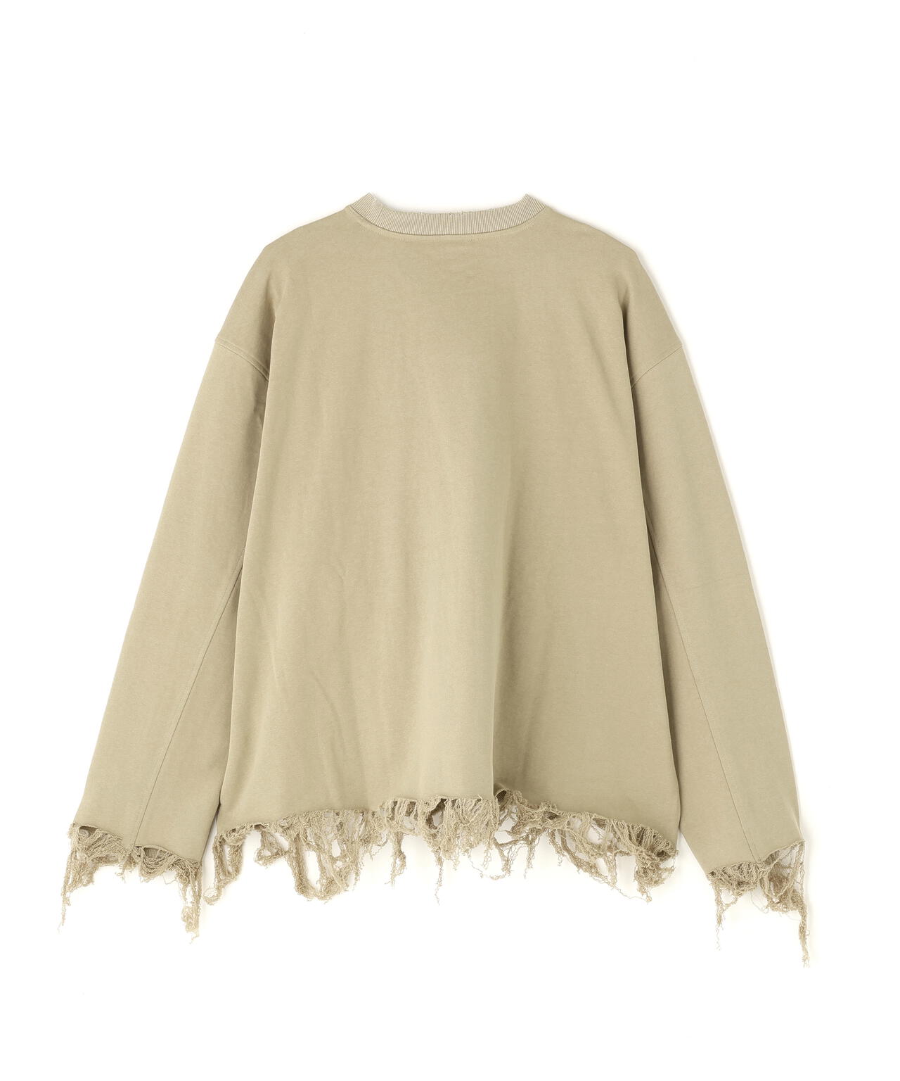 DankeSchon/ダンケシェーン/CUT FRINGE SWEAT CREWNECK EMBLEM