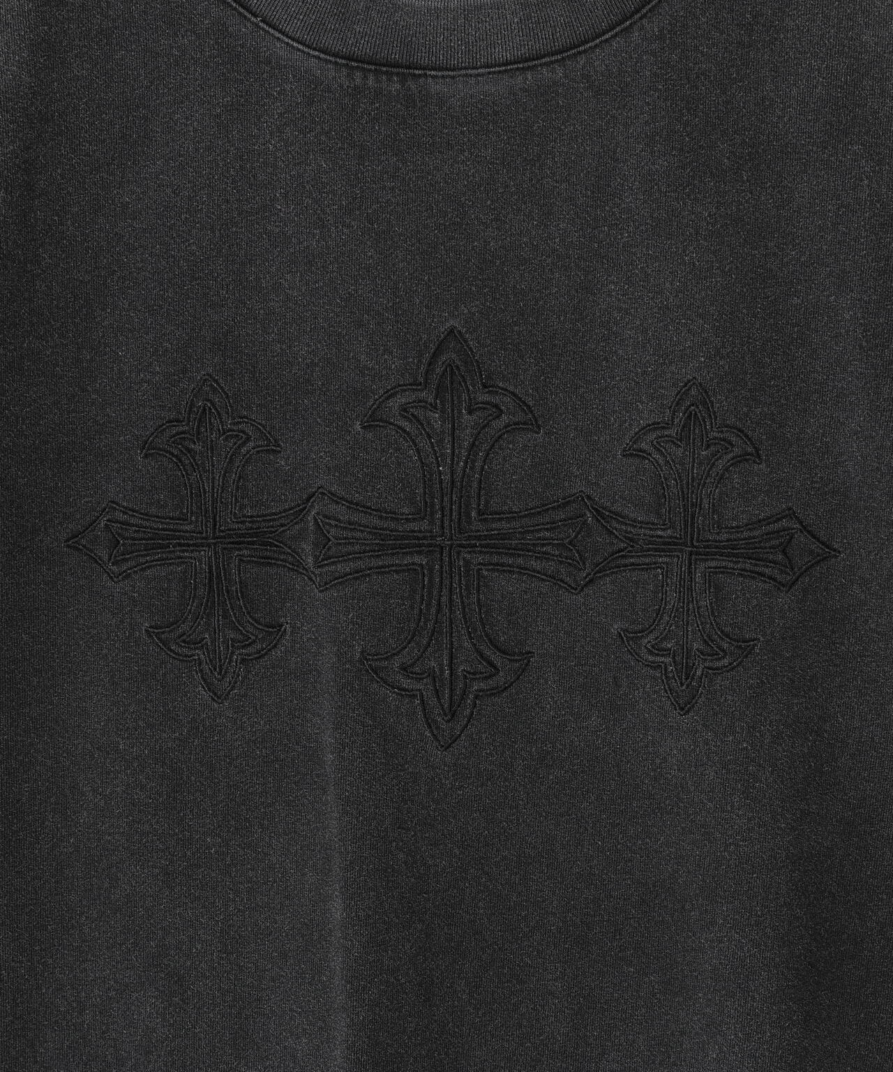 SUPPLIER/サプライヤー/Vintage Wash Embroidery Cross Tee