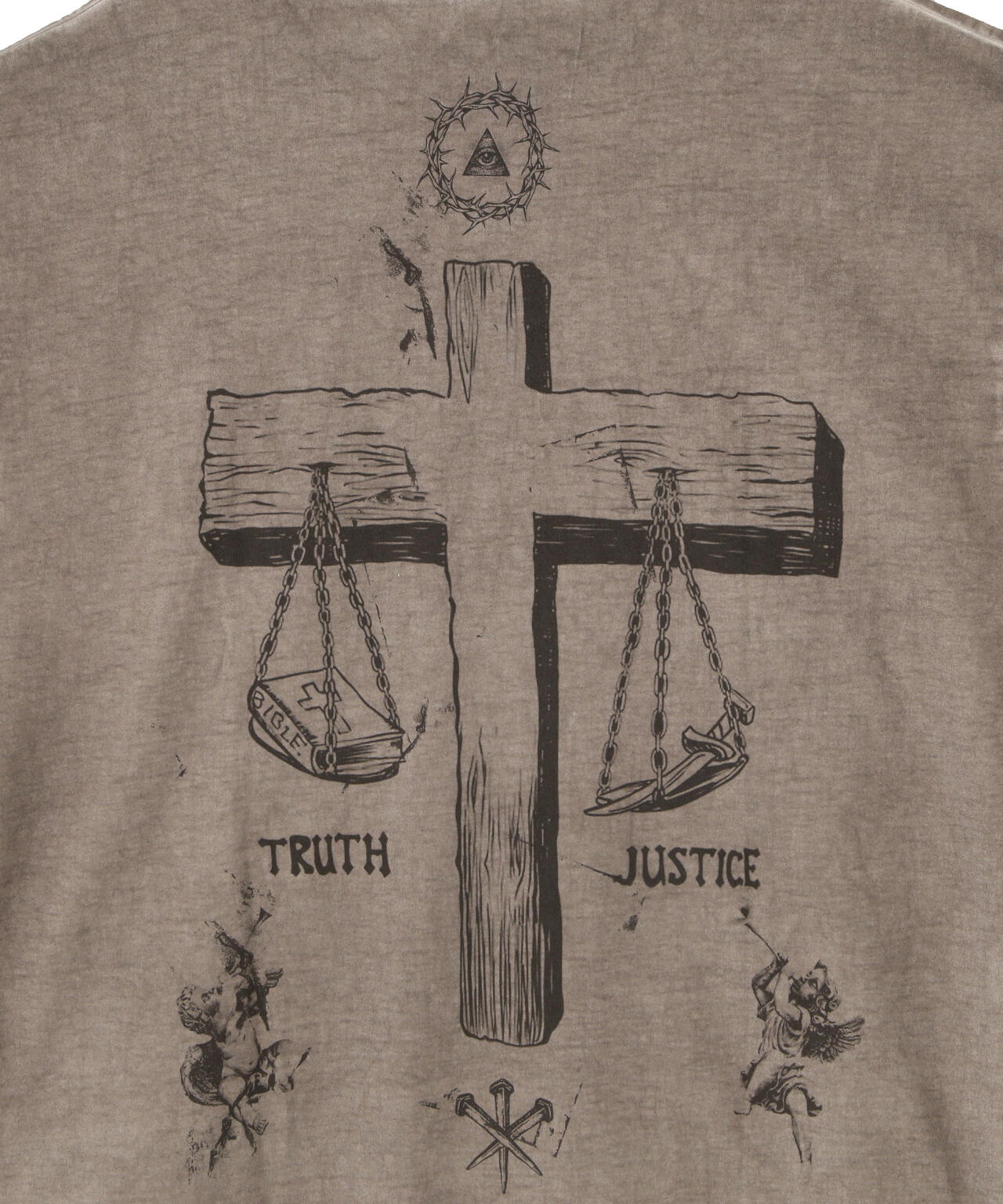 DankeSchon/ダンケシェーン/SPRAY BURN S/S TEE CROSS