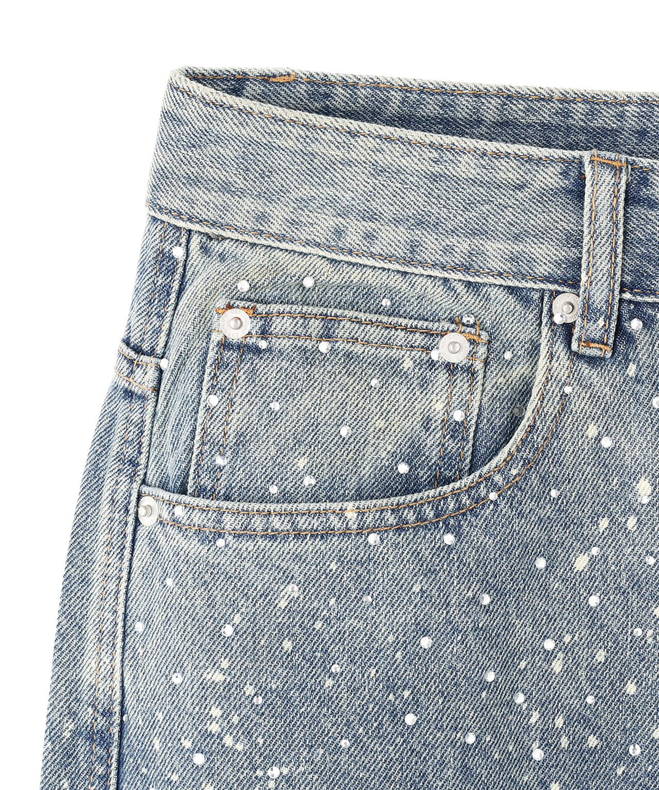 【WEB&DEPOT限定】DankeSchon/ダンケシェーン/RHINESTONE DENIM