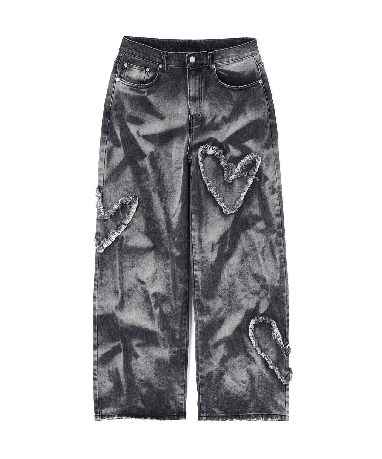 SIS/エスアイエス/Heart Bleach Denim Pants