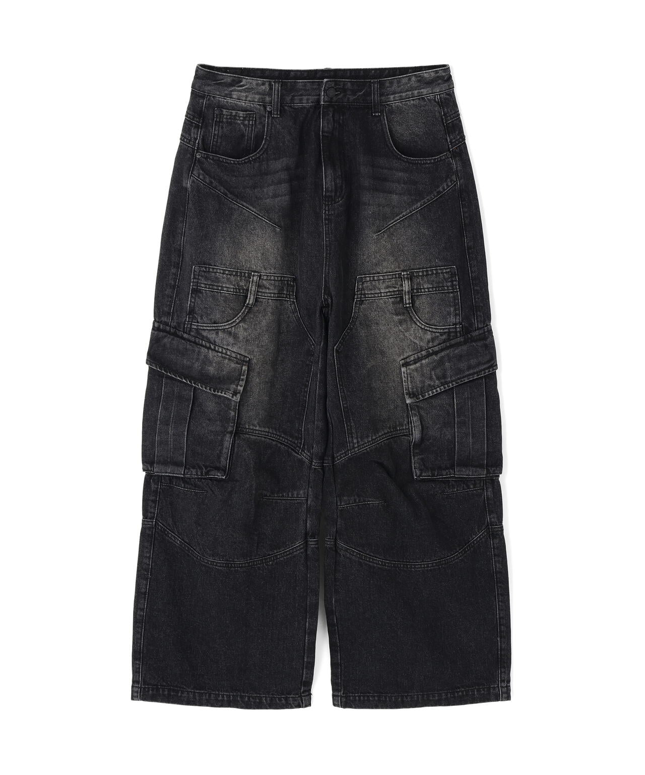 SIS/エスアイエス/Washed Denim Wide Cargo Pants