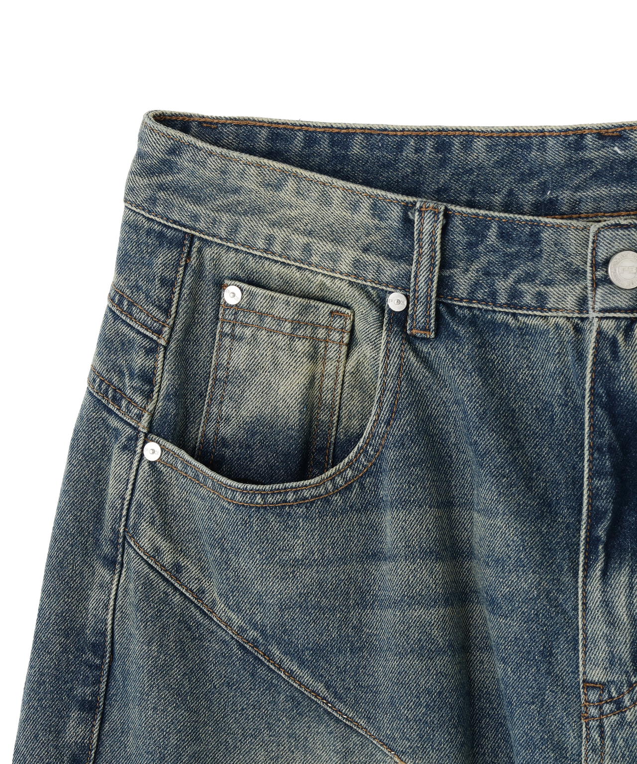 SIS/エスアイエス/Washed Denim Wide Cargo Pants