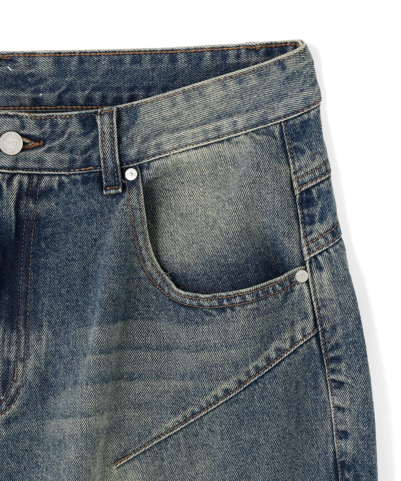 SIS/エスアイエス/Washed Denim Wide Cargo Pants