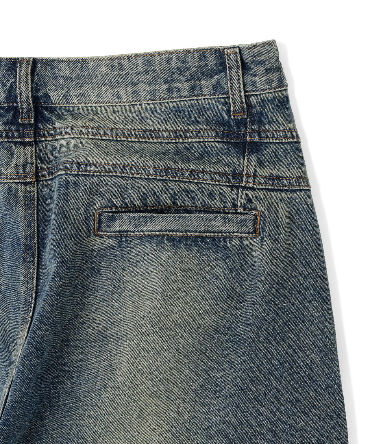 SIS/エスアイエス/Washed Denim Wide Cargo Pants