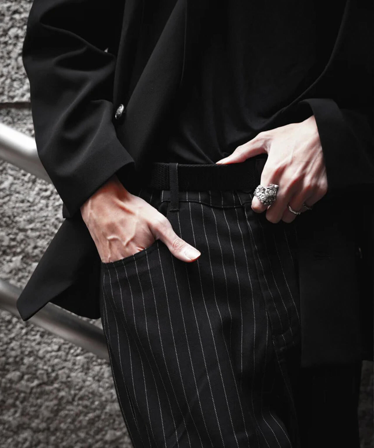 gibous/ギボス/Striped Baggy Pants