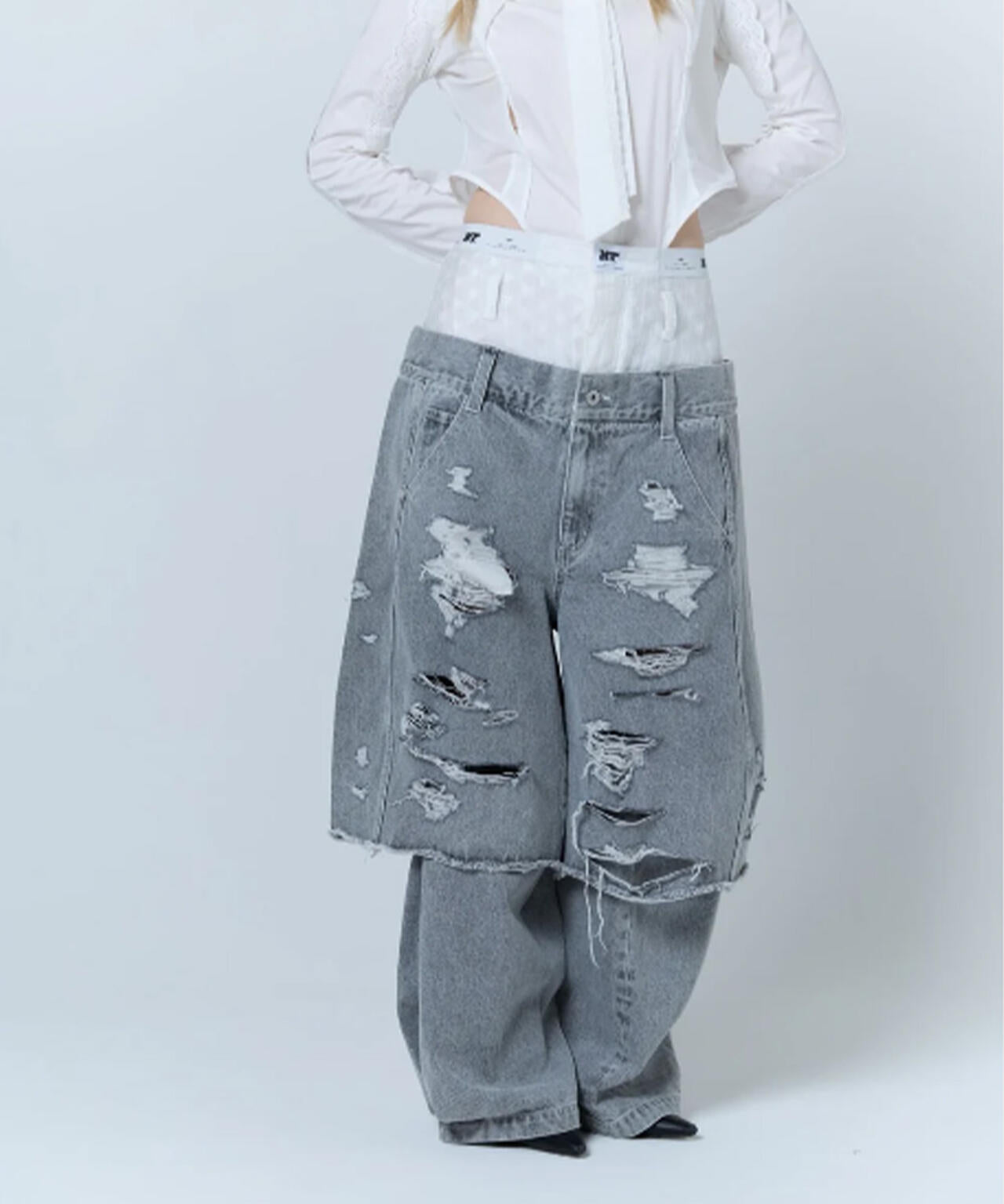 neith./ネイス/Destroyed Denim and Leg cover