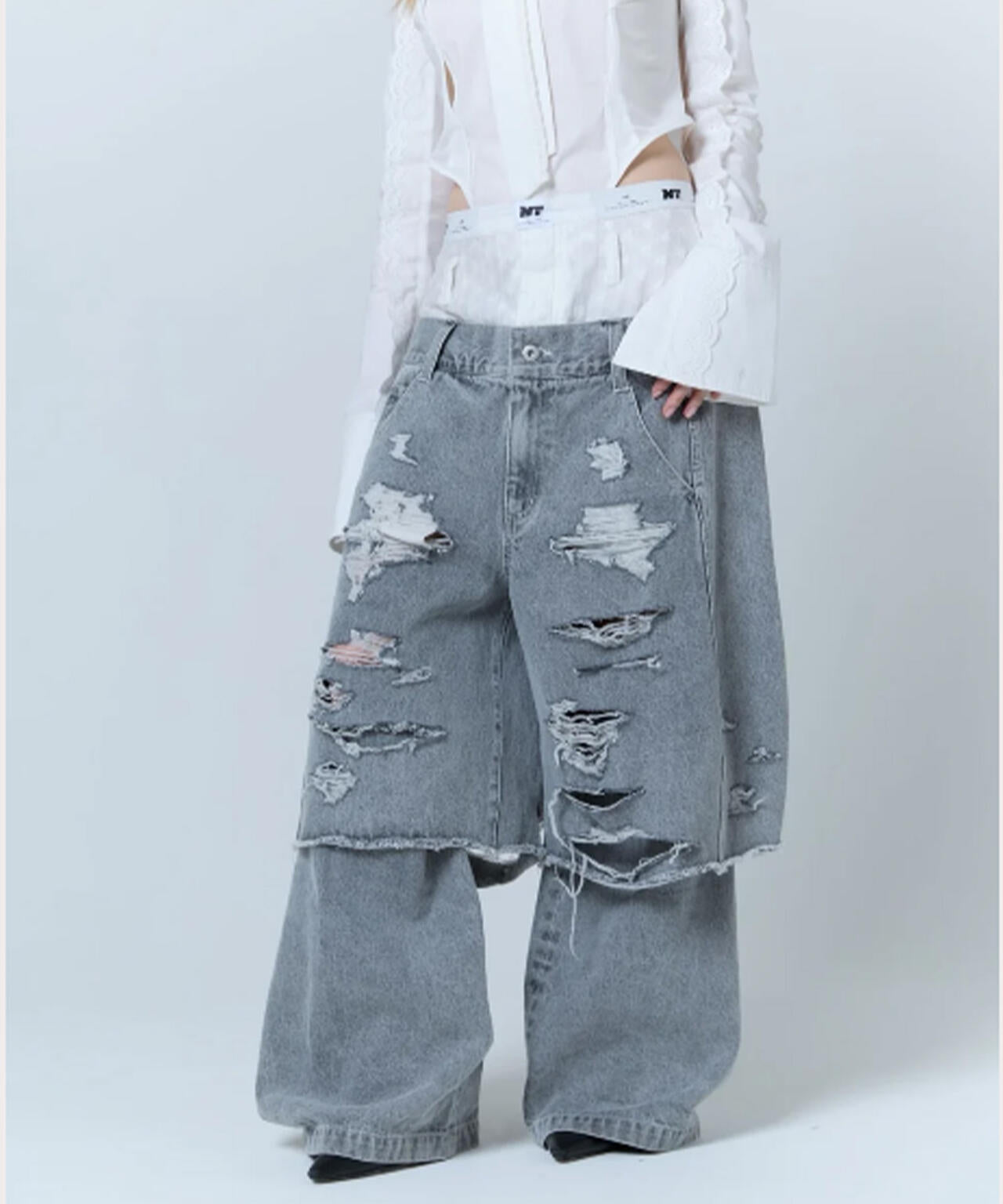 neith./ネイス/Destroyed Denim and Leg cover