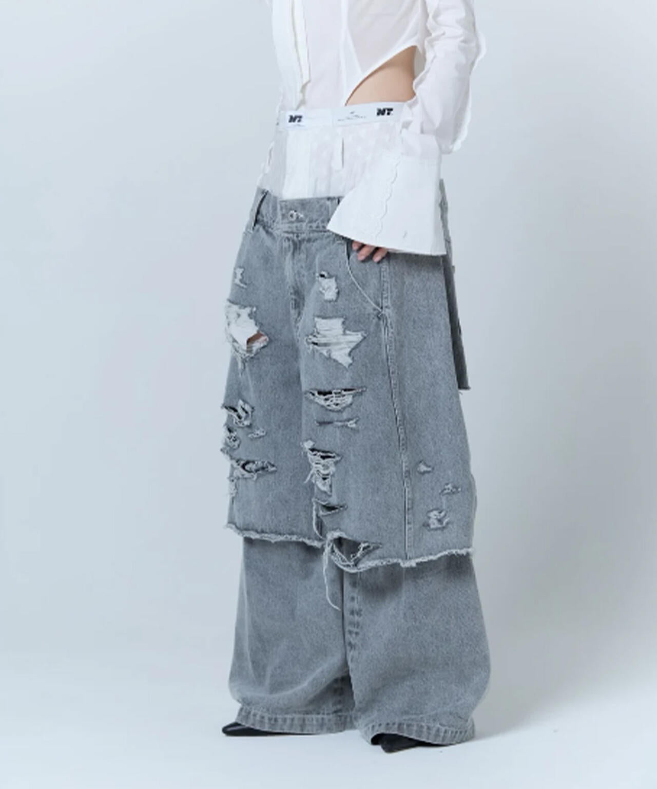 neith./ネイス/Destroyed Denim and Leg cover