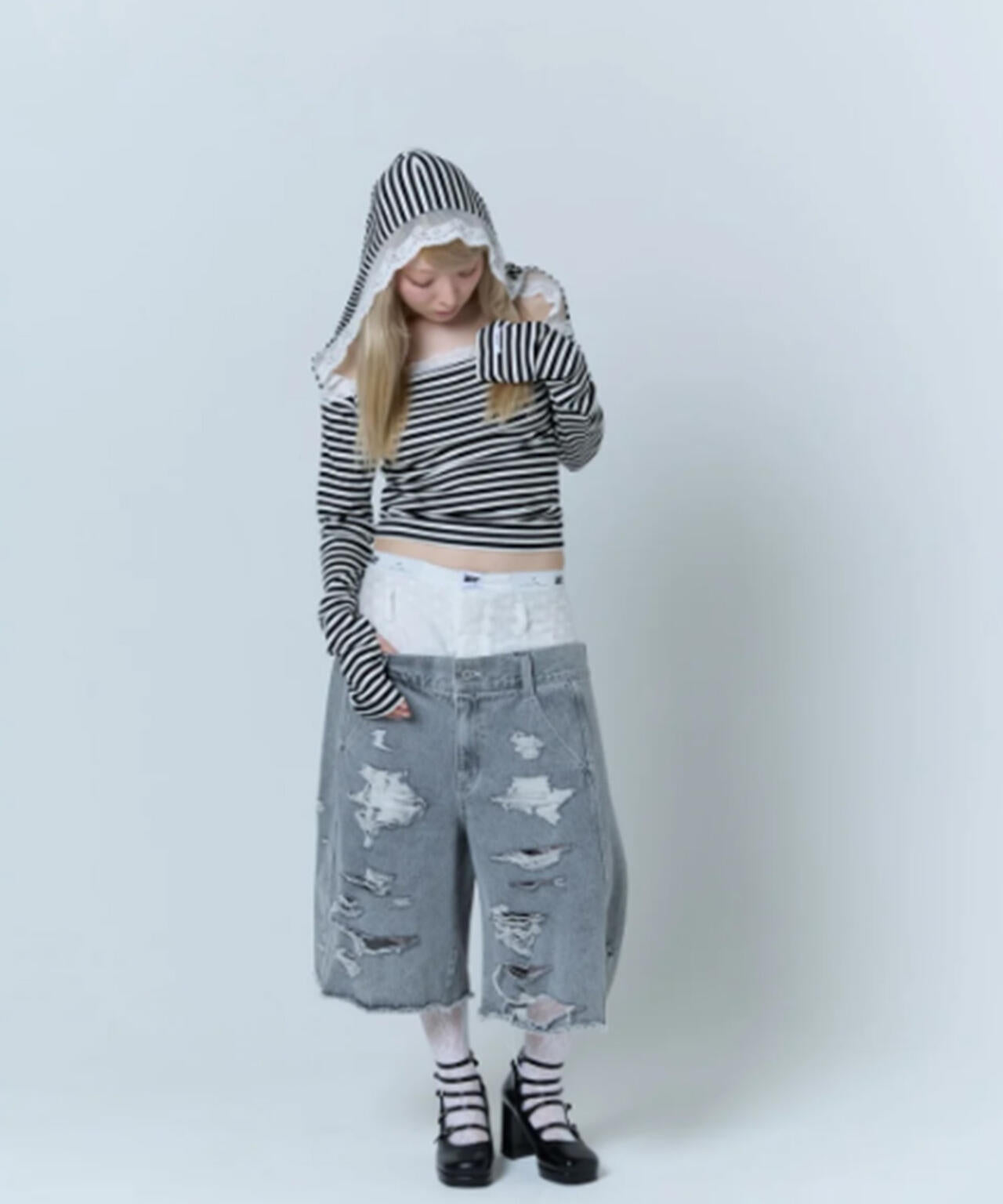 neith./ネイス/Destroyed Denim and Leg cover