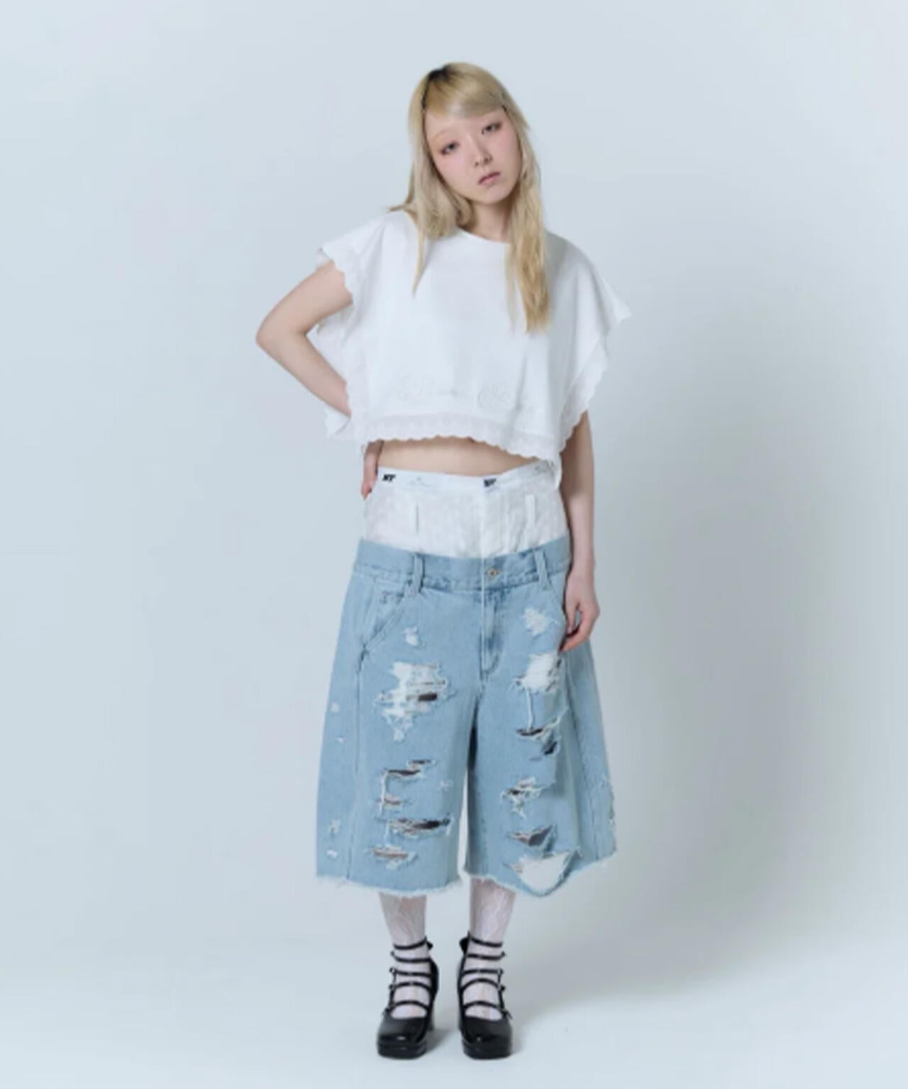 neith./ネイス/Destroyed Denim and Leg cover