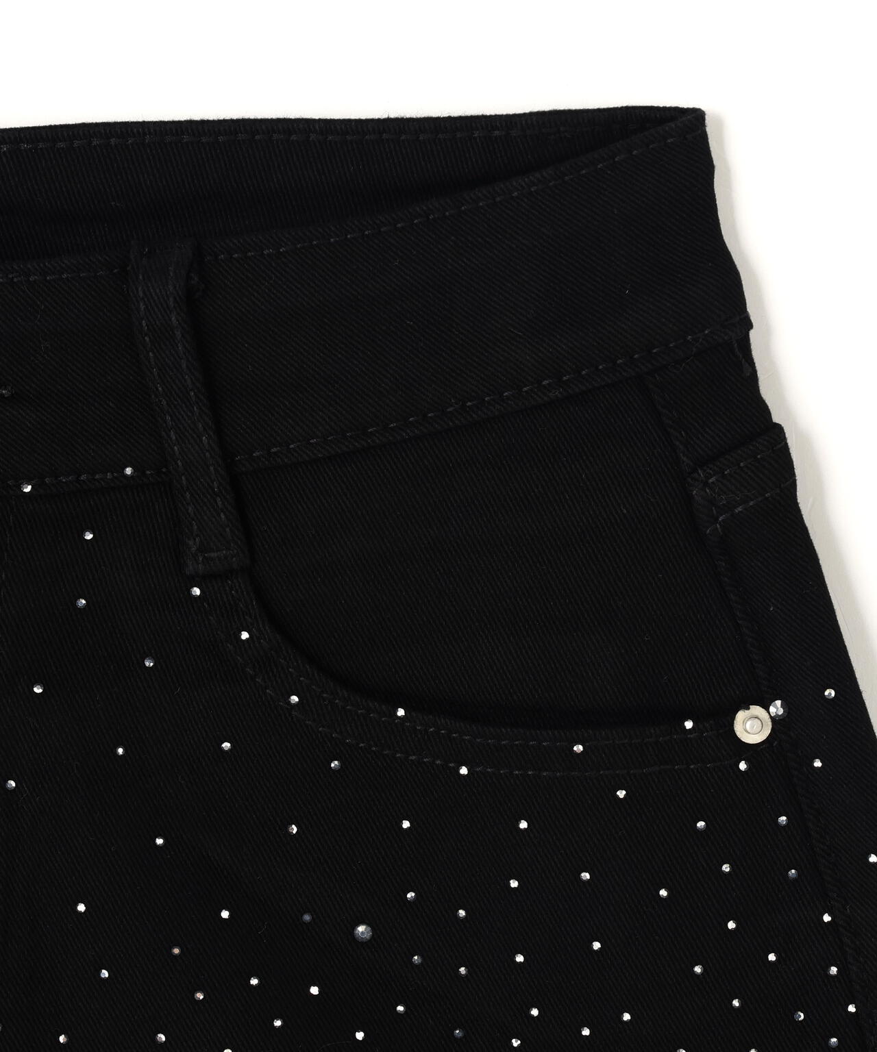 MAVYTH/メヴィス/RHINESTONE FADED DENIM SHORTS