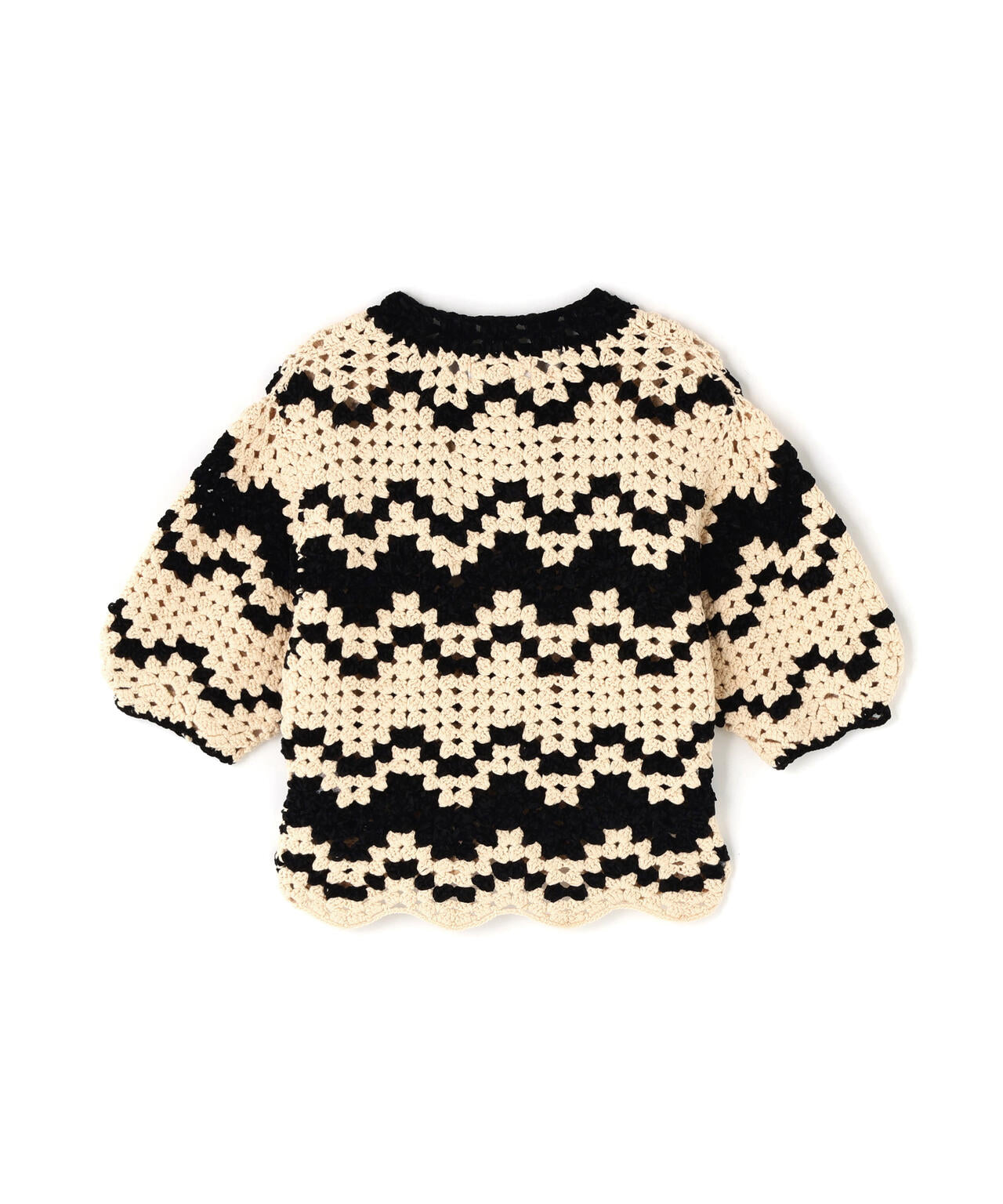 CLANE/クラネ/MALL BORDER HAND CROCHET KNIT CARDIGAN