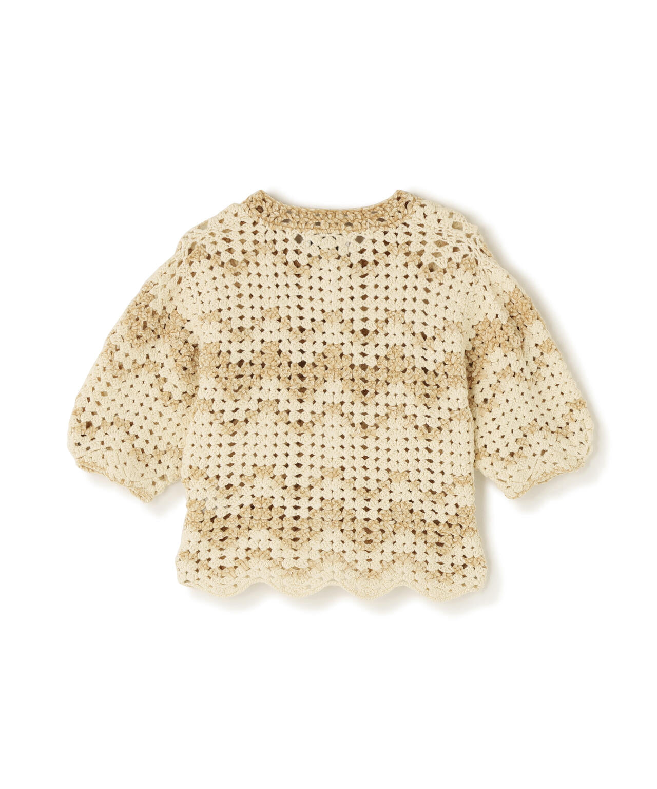 CLANE/クラネ/MALL BORDER HAND CROCHET KNIT CARDIGAN