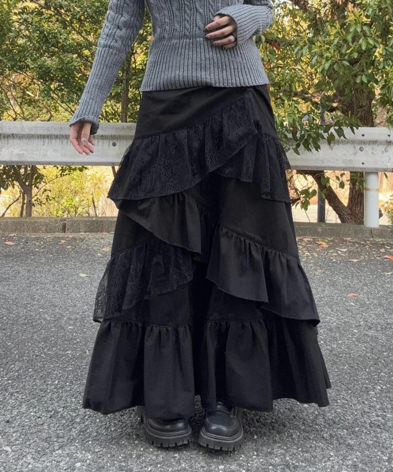 gibous/ギボス/Frill Lace Long Skirt