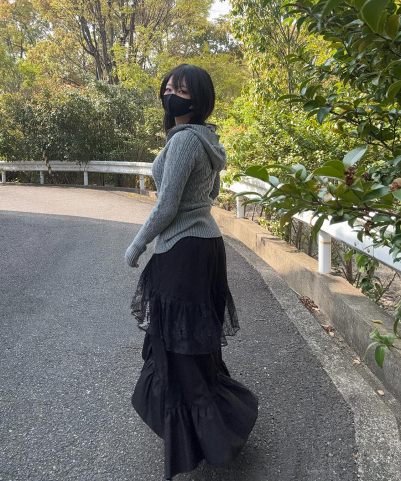gibous/ギボス/Frill Lace Long Skirt