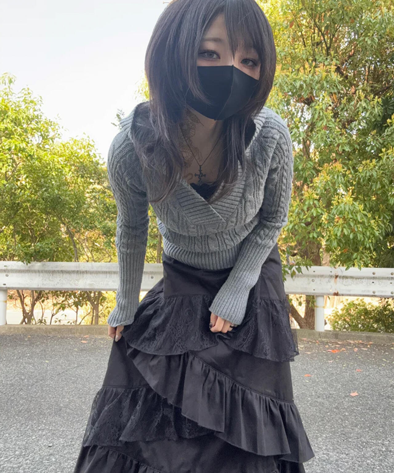 gibous/ギボス/Frill Lace Long Skirt