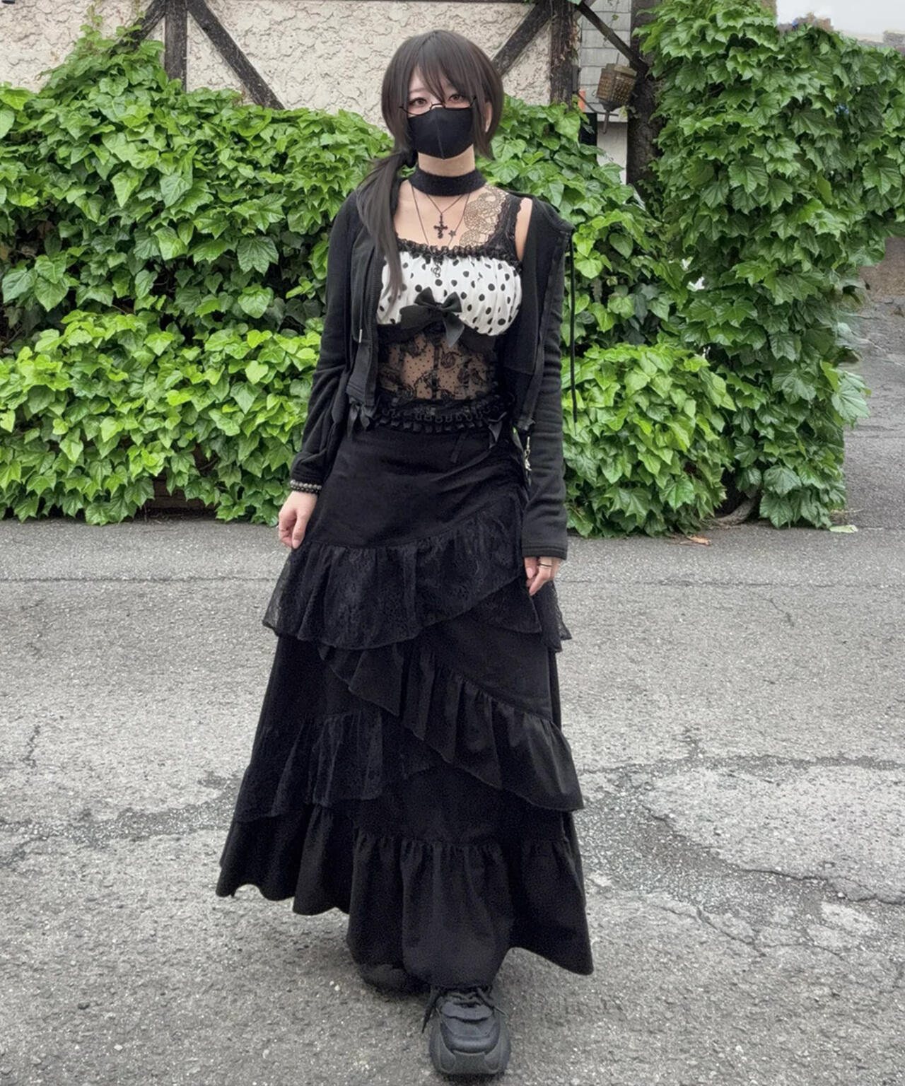 gibous/ギボス/Frill Lace Long Skirt