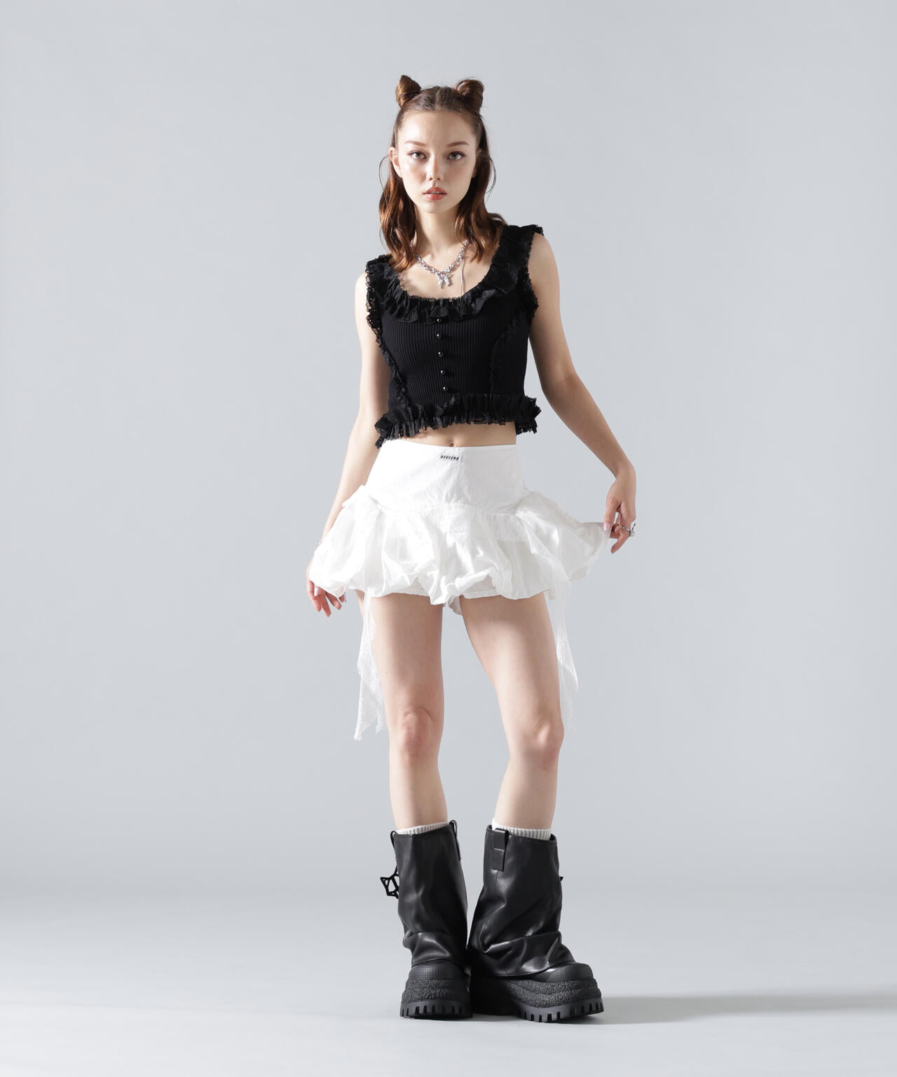 MAVYTH/メヴィス/FRILL TIERED LACE SKIRT