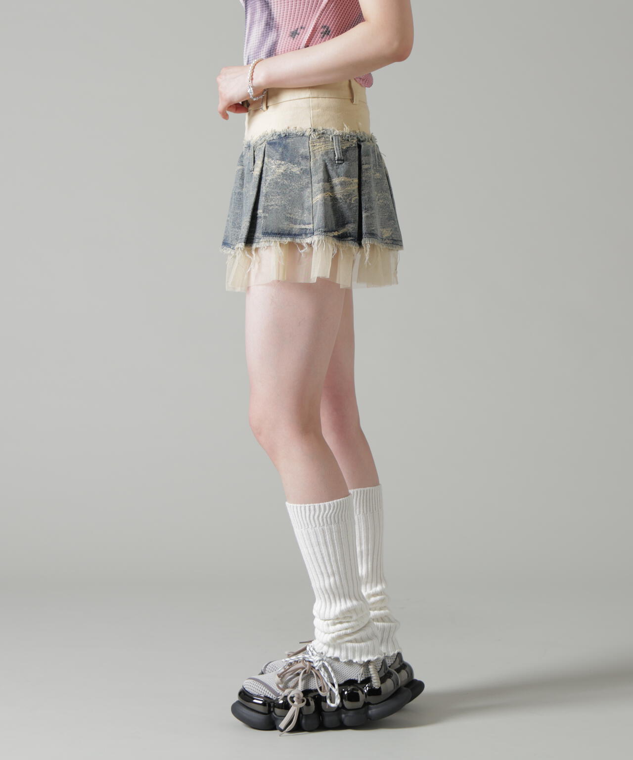 MAVYTH/メヴィス/DENIM PLEATS MINI SKIRT