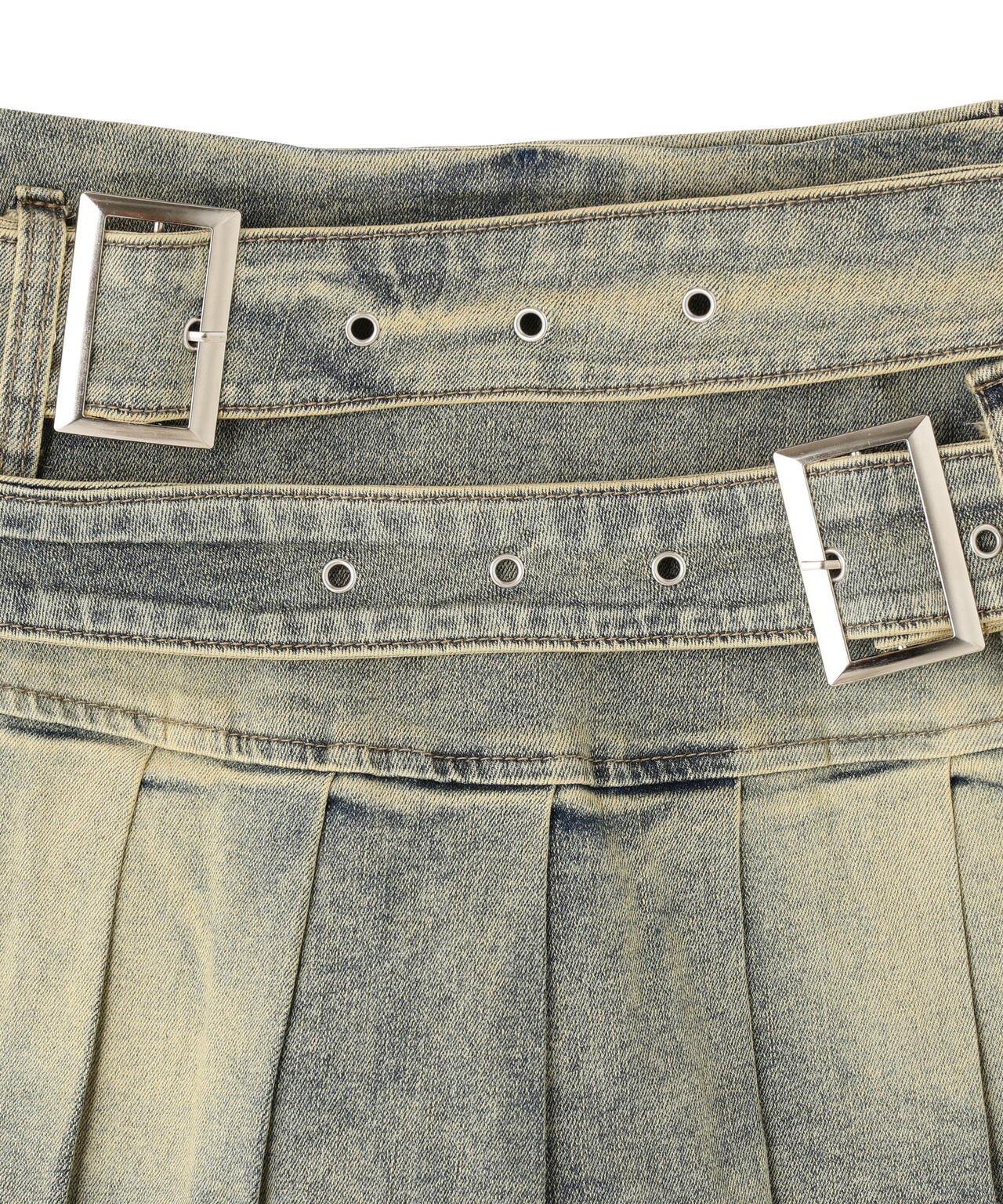 MAVYTH/メヴィス/W BELT DENIM MINI SKIRT