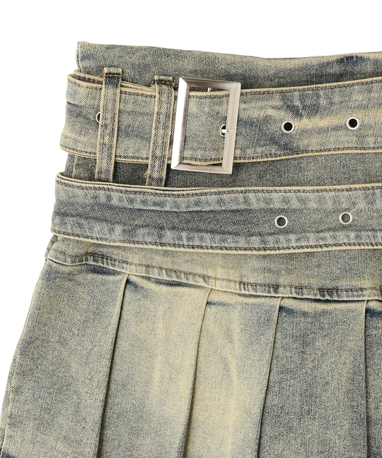 MAVYTH/メヴィス/W BELT DENIM MINI SKIRT