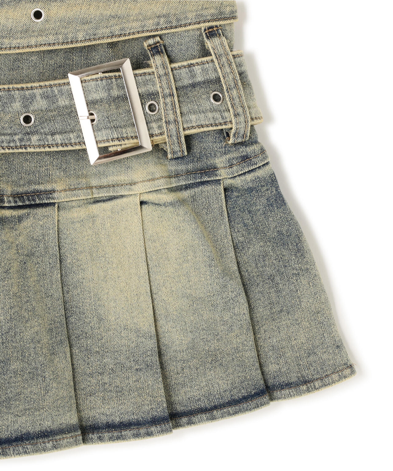 MAVYTH/メヴィス/W BELT DENIM MINI SKIRT
