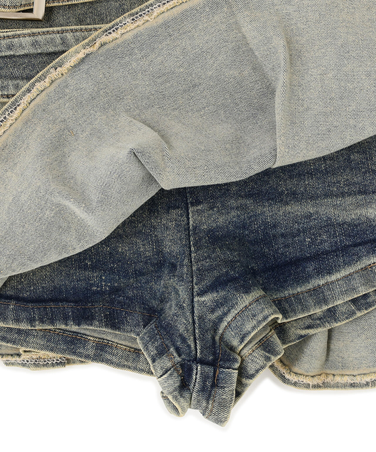 MAVYTH/メヴィス/W BELT DENIM MINI SKIRT