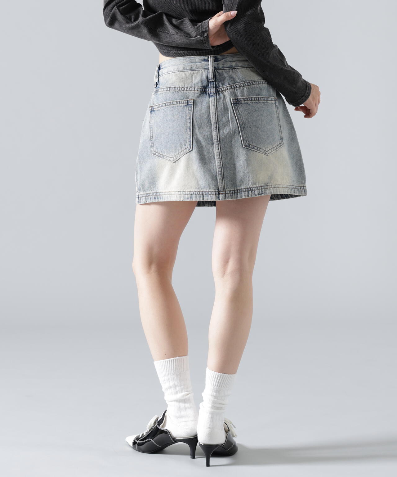 MAVYTH/メヴィス/RHINESTONE MINI SKIRT
