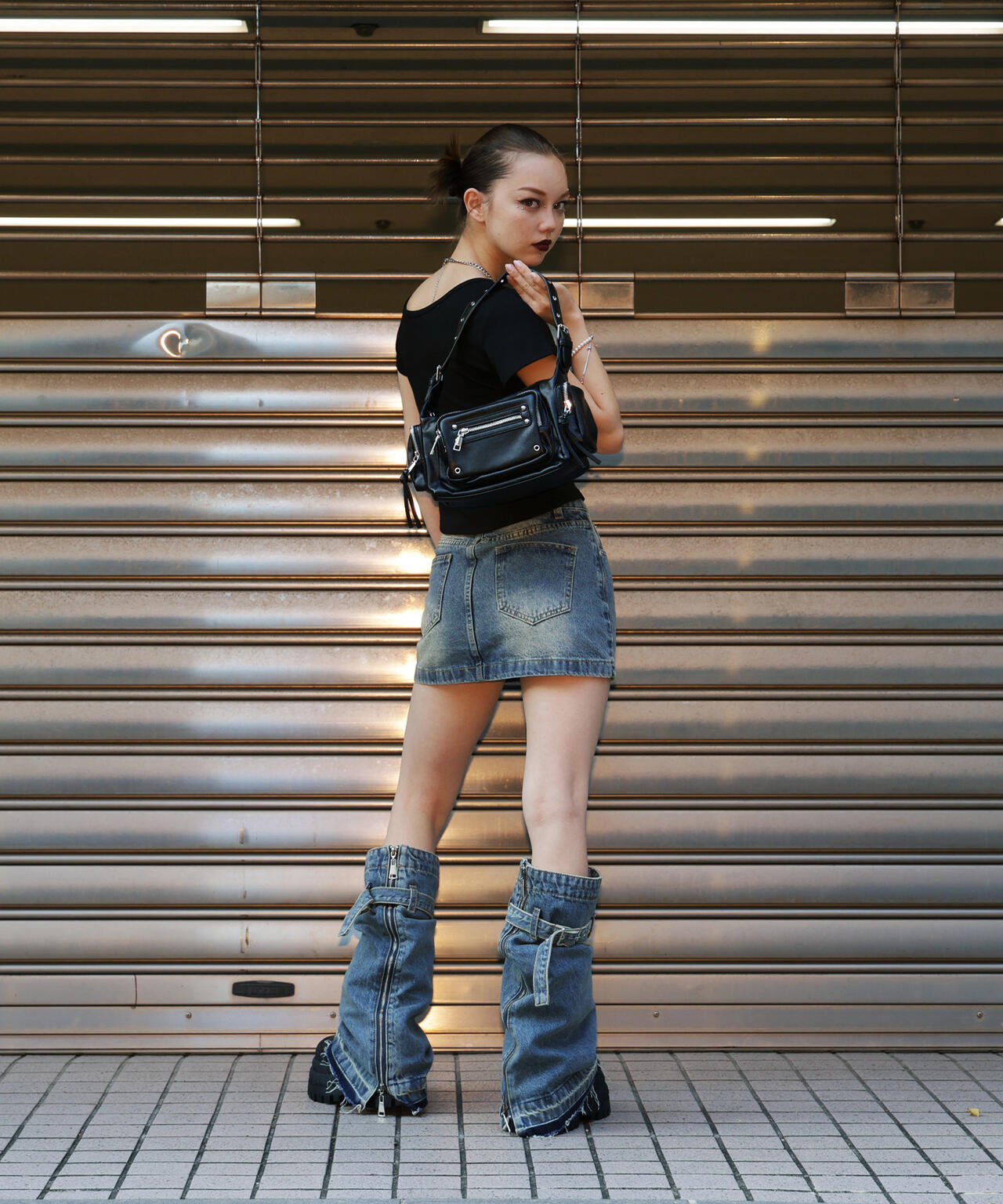 MAVYTH/メヴィス/DENIM SKIRT WITH LEG COVER